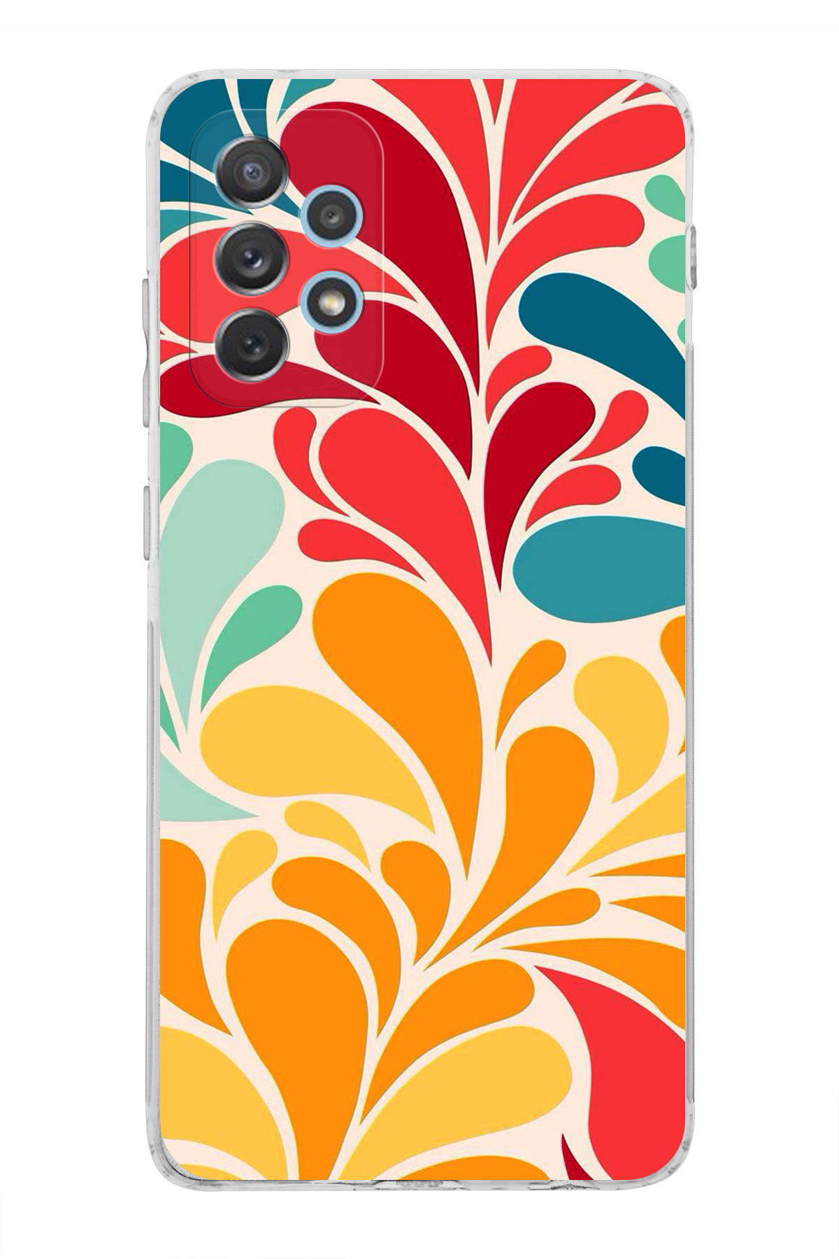 Samsung Galaxy A53 ile Uyumlu Retro Color 5 Kamera Korumalı Şeffaf Kılıf