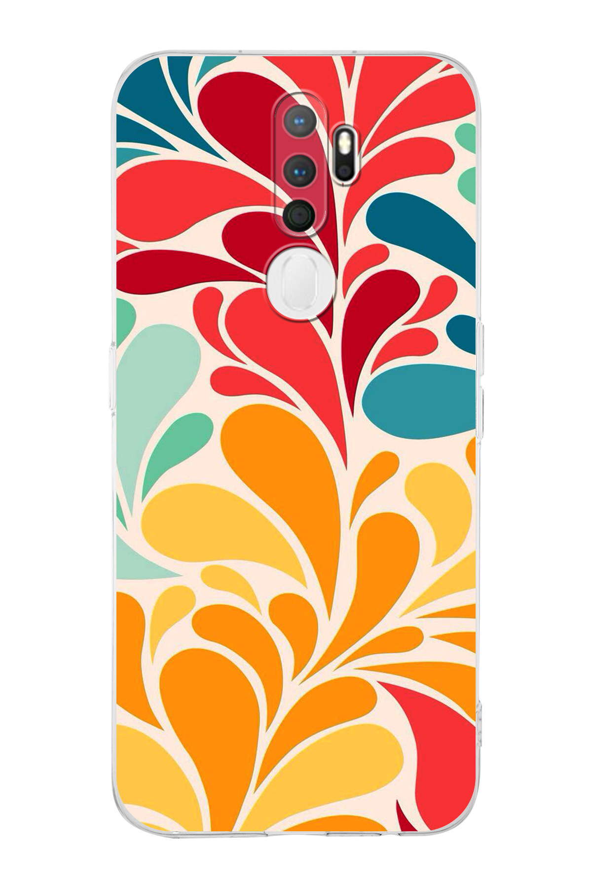 Oppo A9 2020 ile Uyumlu Retro Color 5 Kamera Korumalı Şeffaf Kılıf