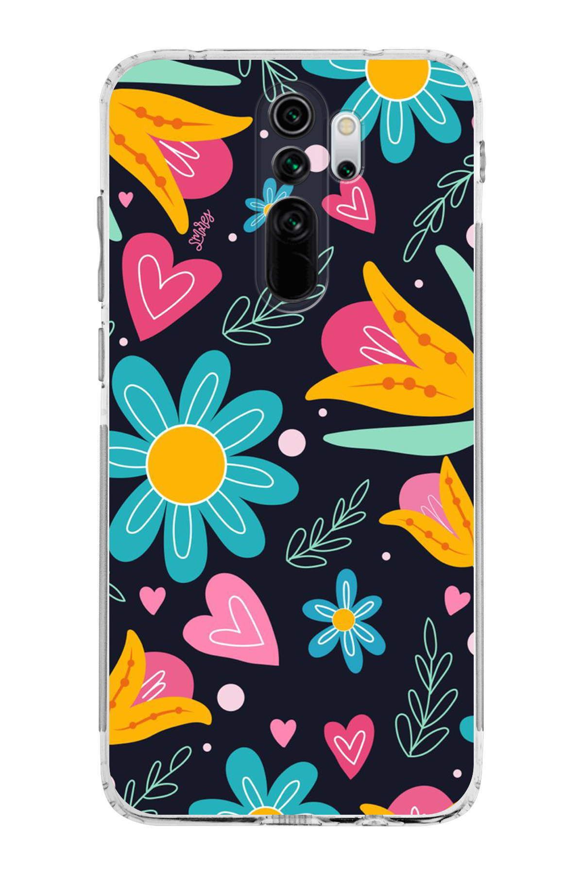Xiaomi Redmi Note 8 Pro ile Uyumlu Retro Color 1  Kamera Korumalı Şeffaf  Kılıf