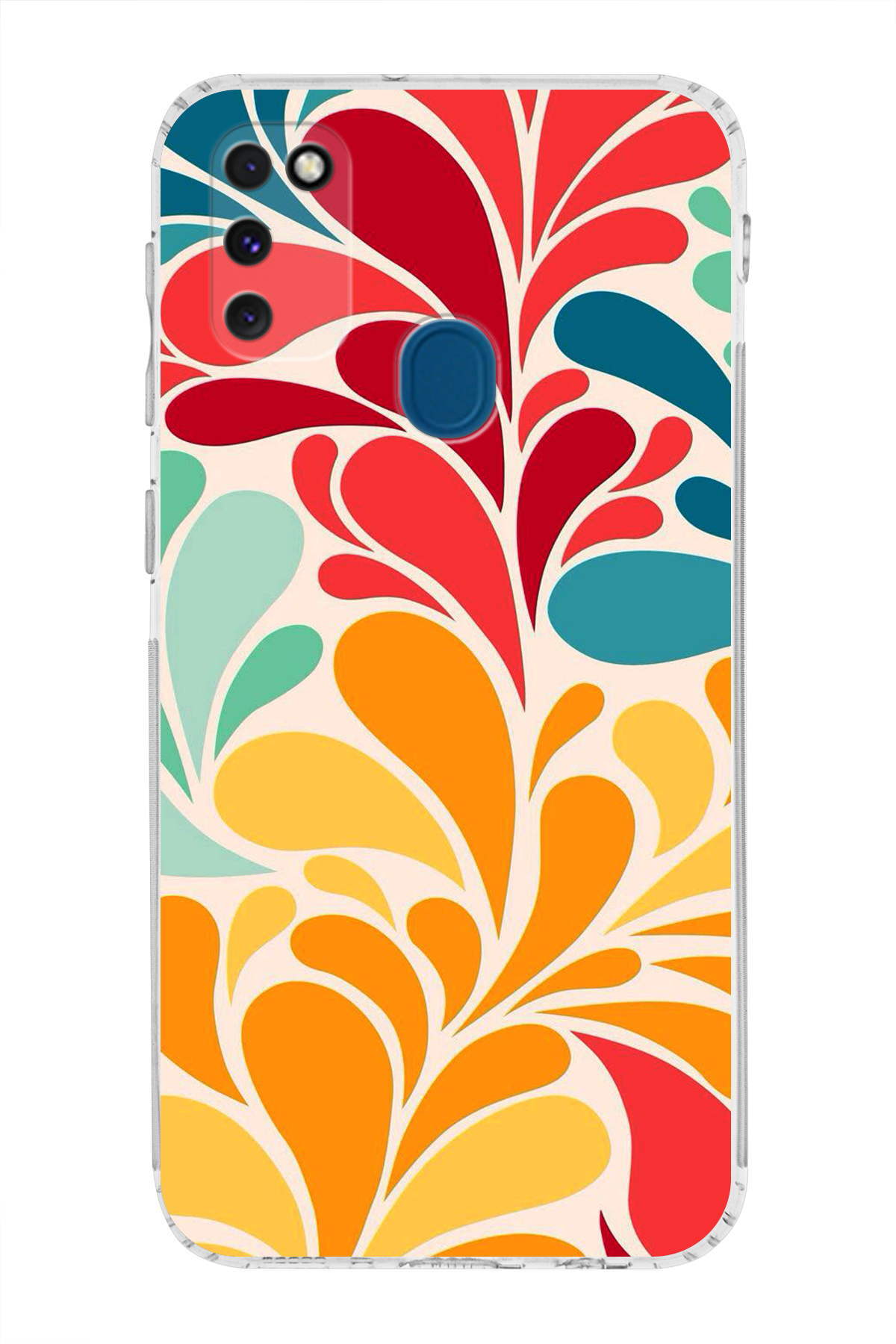 Samsung Galaxy M21 ile Uyumlu Retro Color 5 Kamera Korumalı Şeffaf Kılıf