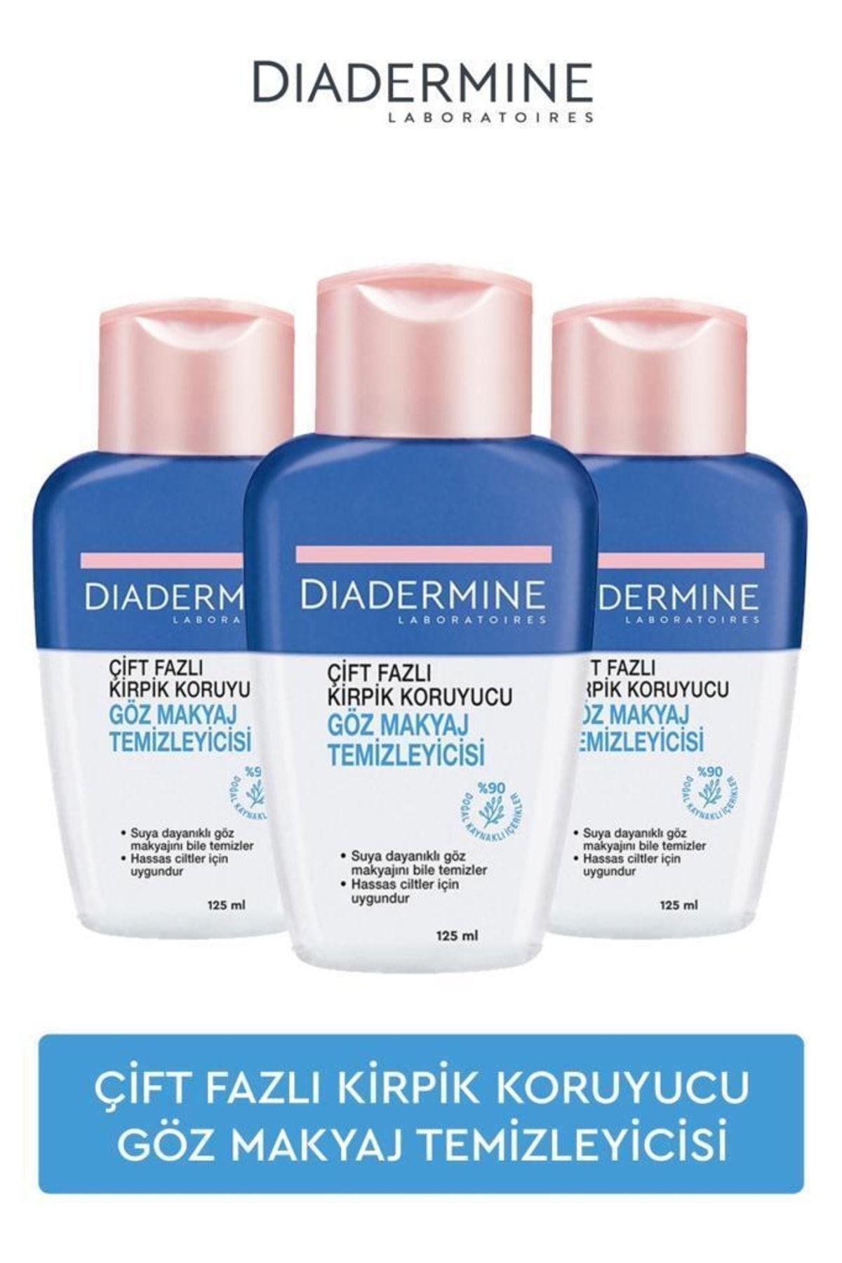 Diadermine Çift Fazlı Göz Makyaj Temizleyici 125ml X3