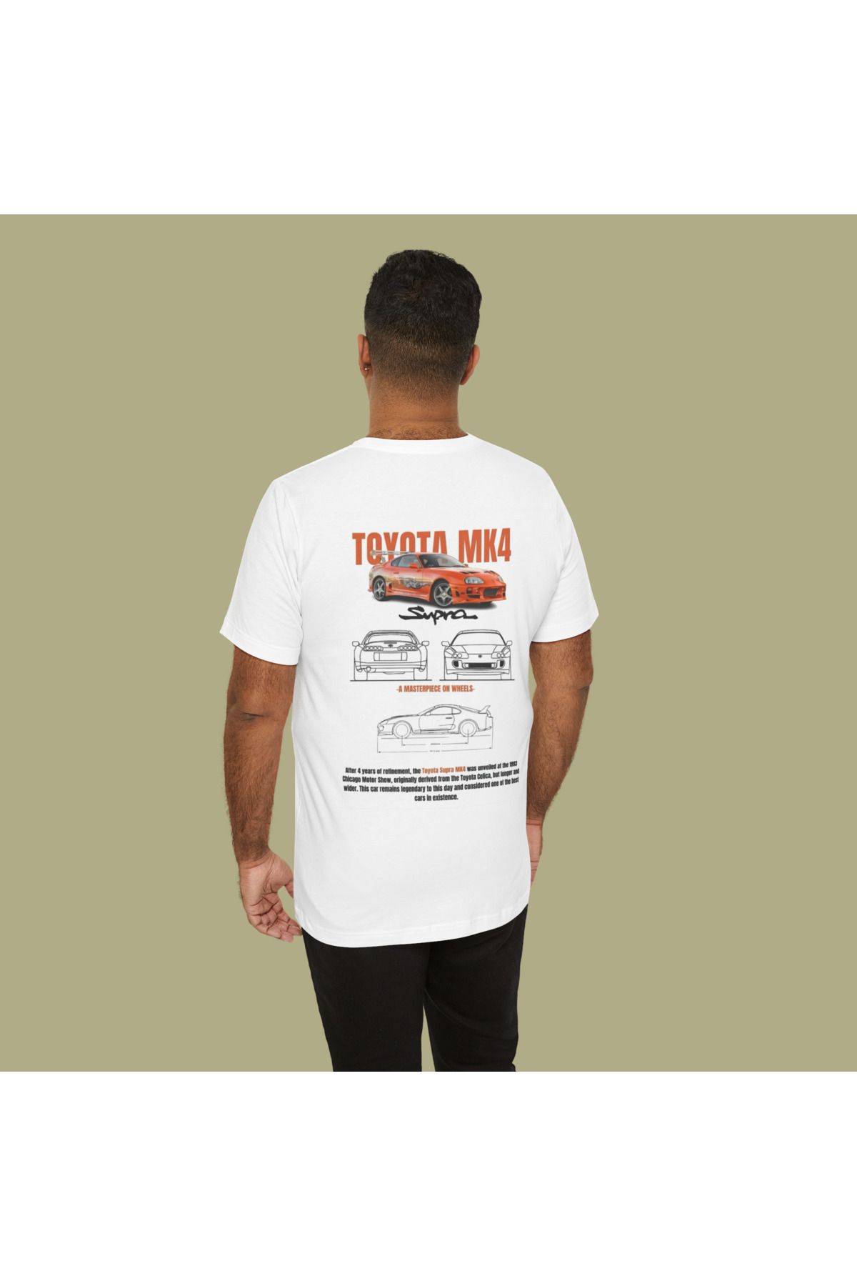 Hilosh Tricou Unisex Cu Imprimeu La Spate Fast & Furious Toyota Supra Mk4 Unisex - L
