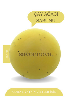Savonnova Aktif Akne Ve Sivilceler Için Doğal Çay Ağacı Sabunu Katkısız Sabun...