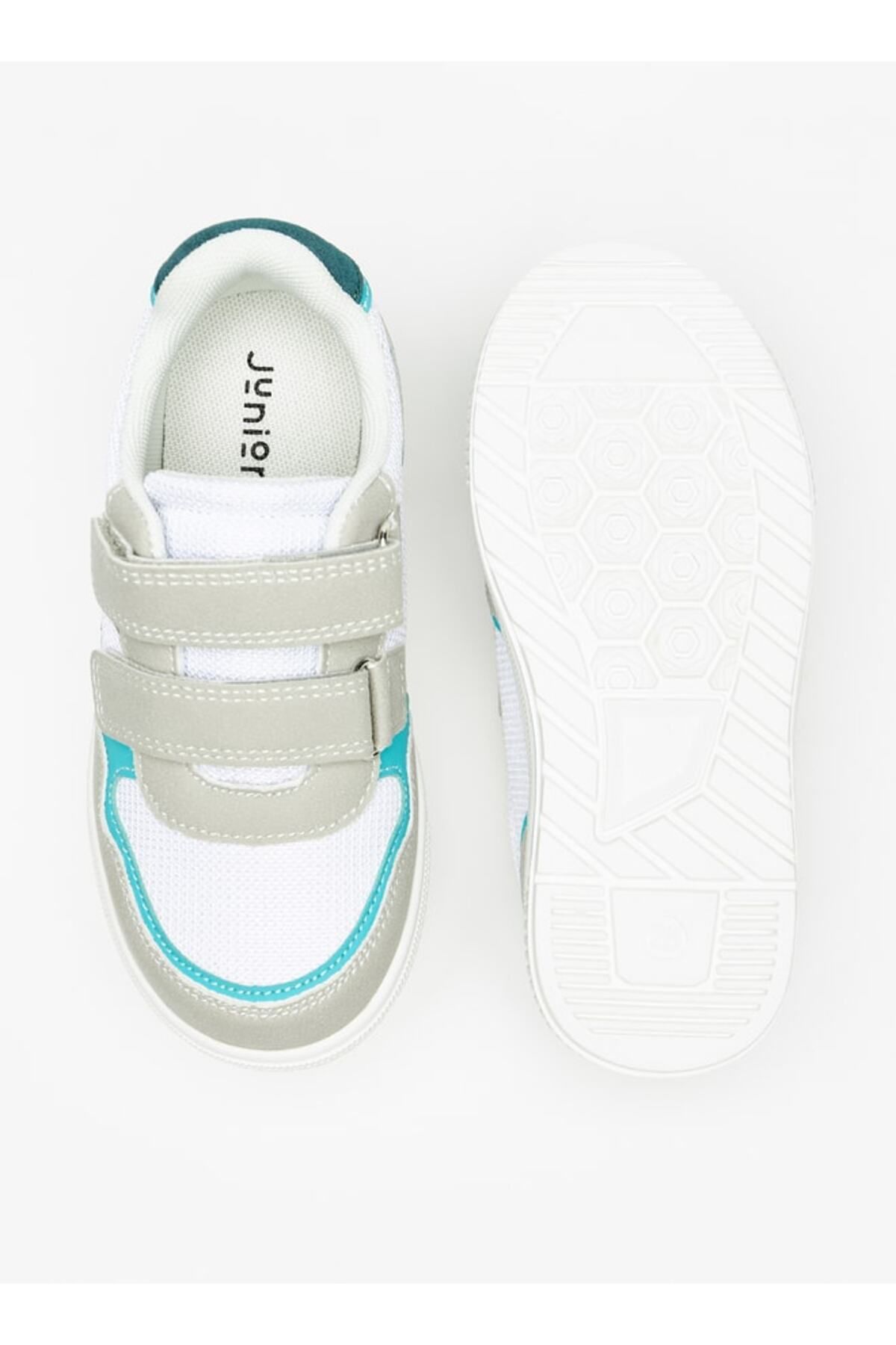 Juniors-Colourblock Sneakers with Hook and Loop Closure 4
