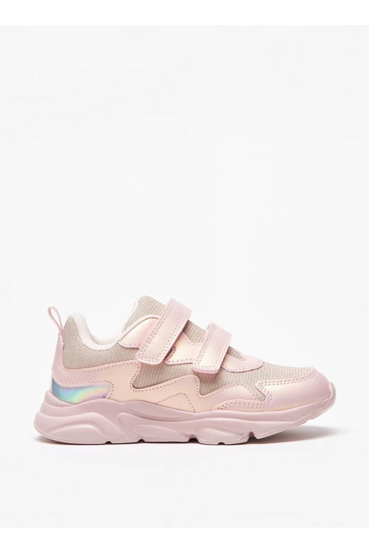 Flora Bella by Shoexpress-Glitter Detail Sneakers with Hook and Loop Closure 3