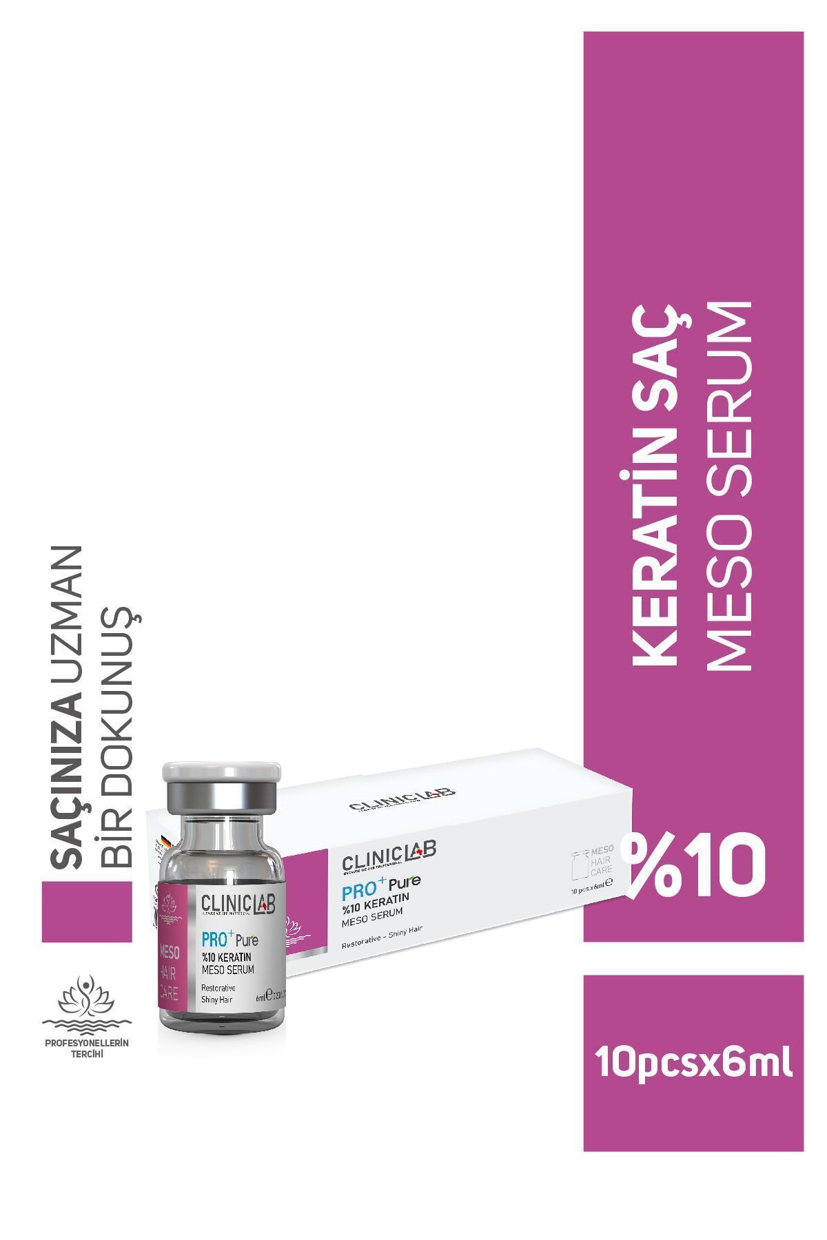 سرم مزو ترمیم کننده و محافظ مو حاوی 10% کراتین 6 میلی لیتر Cliniclab