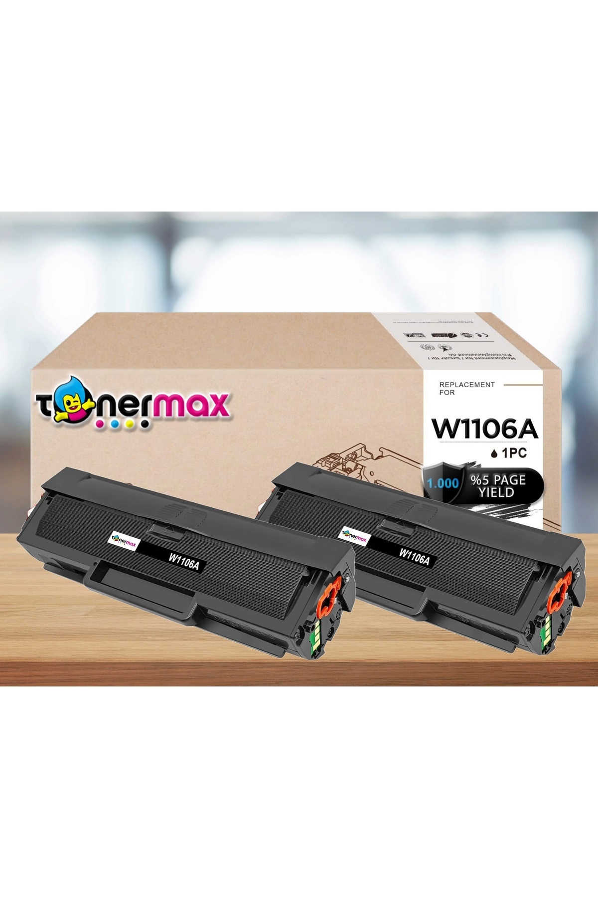 Hp Laser 107R 2-Pack with Equivalent Toner Chip/ Hp 106a W1106A