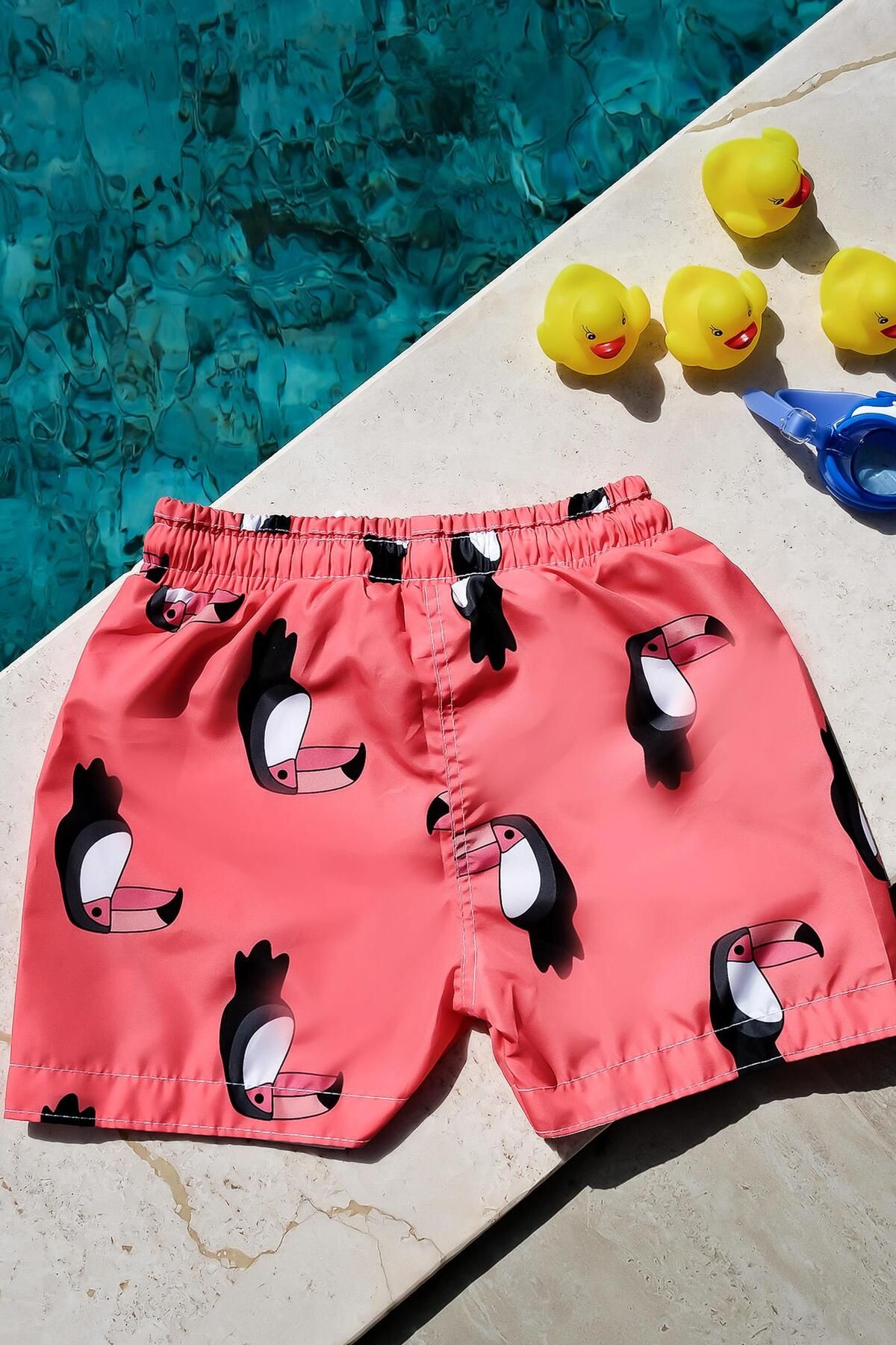 Mayom Boy s Tukan Printed Waist Lace Up Swim Shorts Trendyol