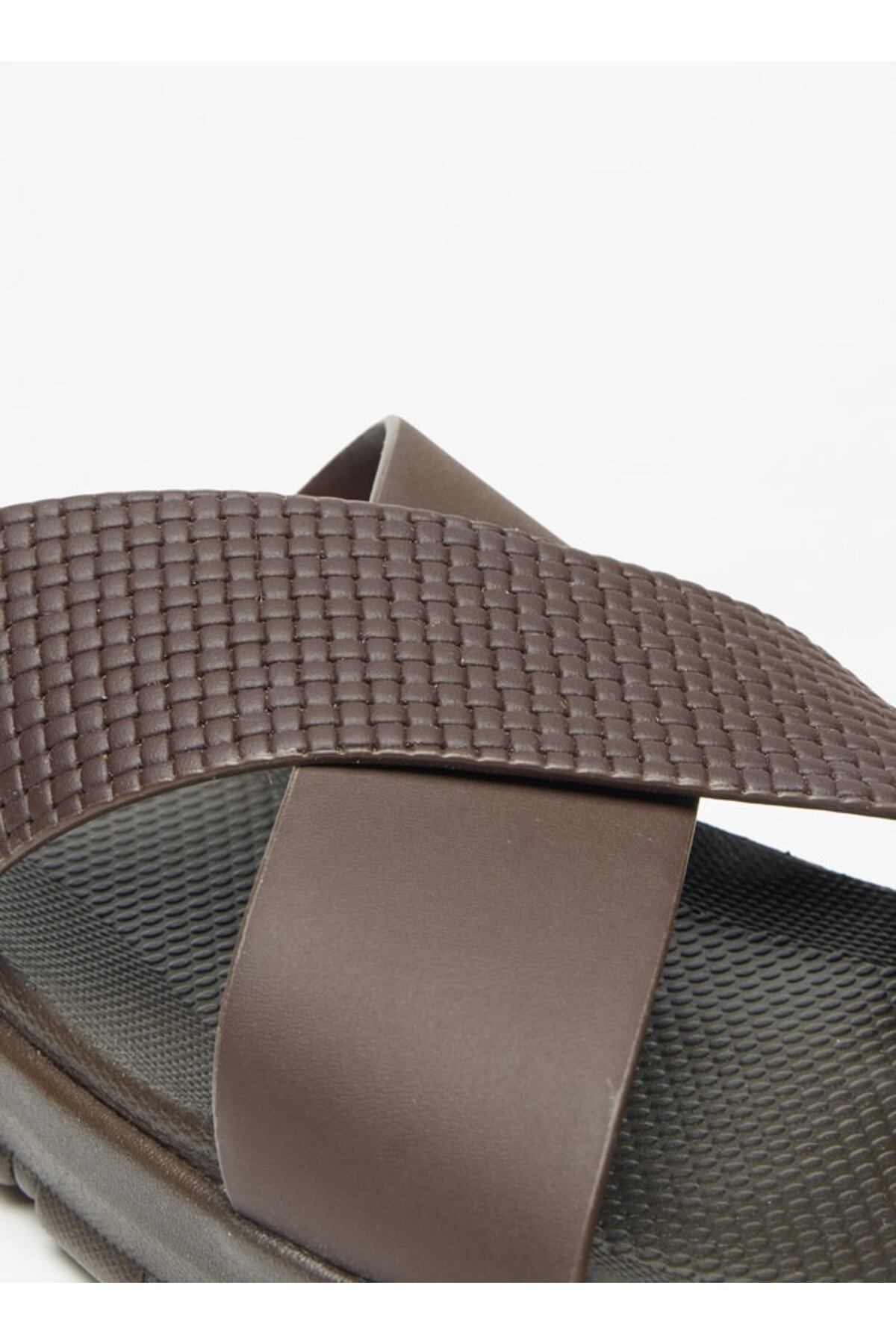 LBL by Shoexpress-Men's Textured Cross Strap Slip-On Sandals 5