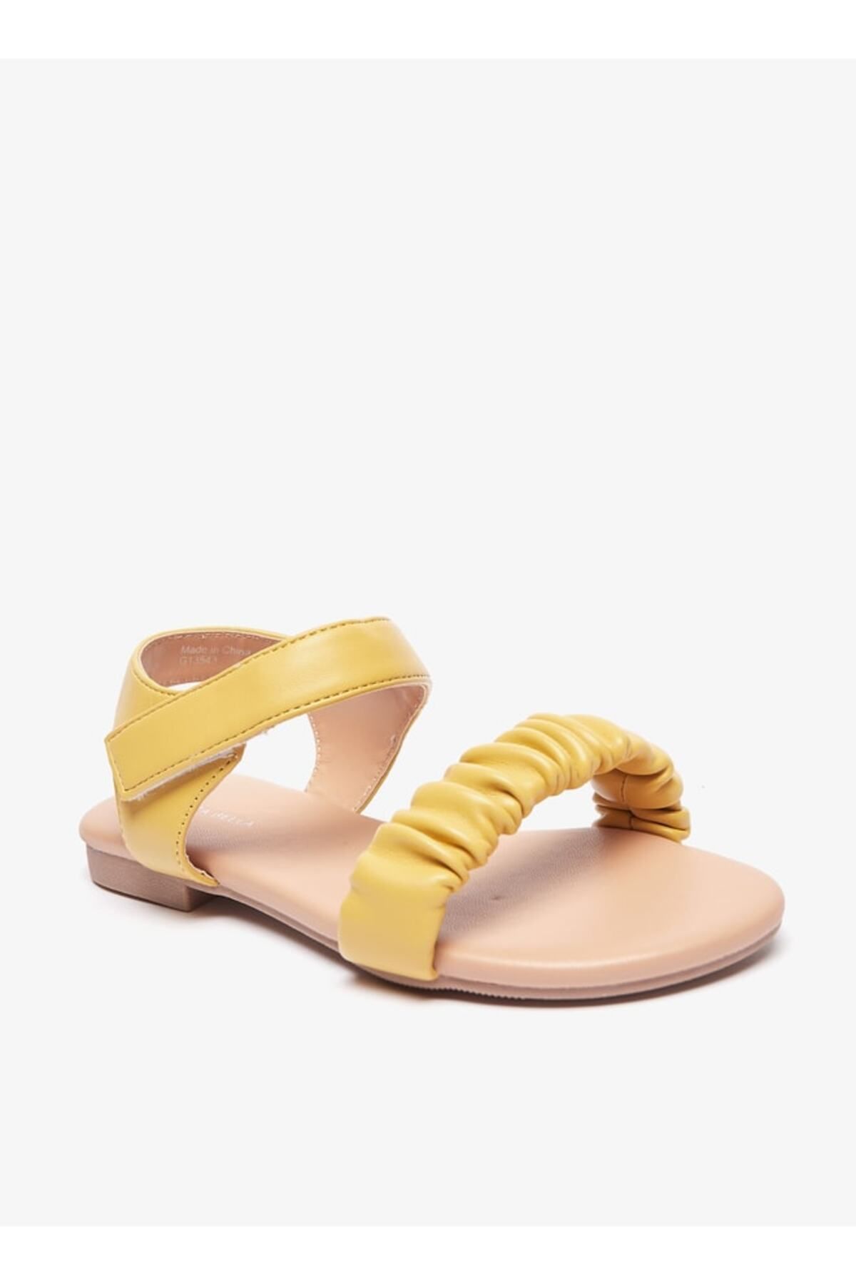 Flora Bella by Shoexpress-Ruched Strap Sandals with Hook and Loop Closure 1