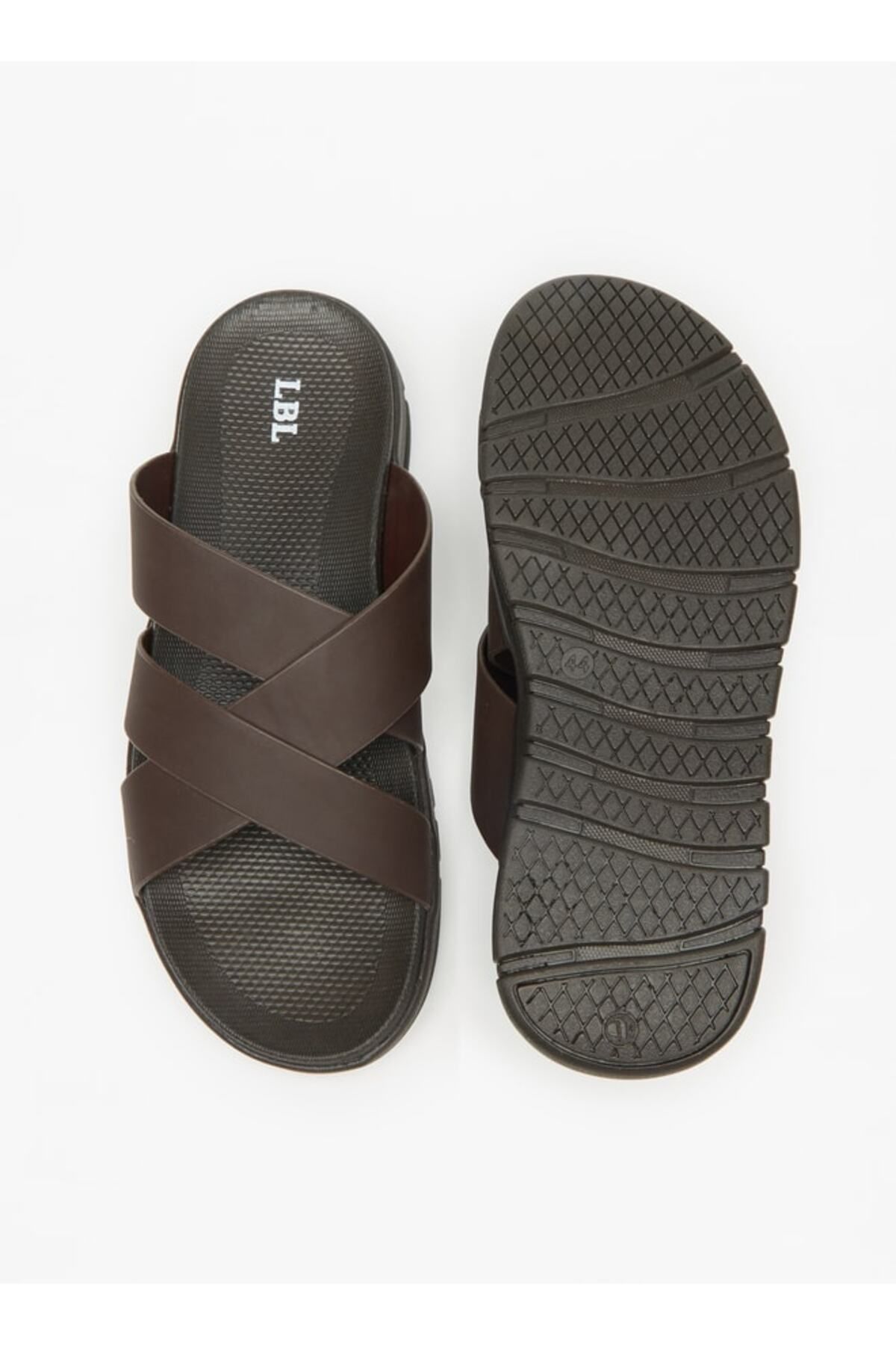 LBL by Shoexpress Men s Cross Strap Slip On Sandals