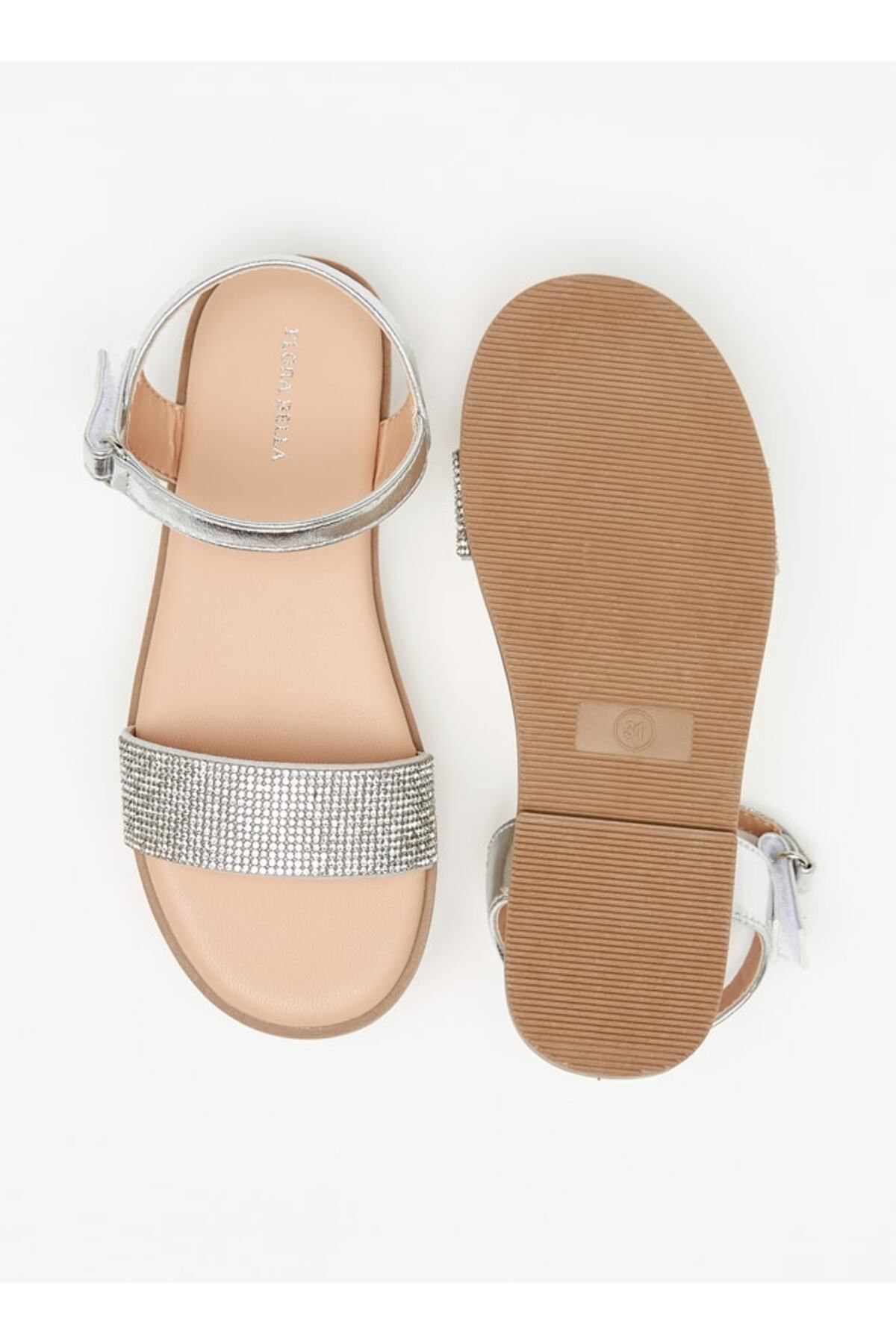 Flora Bella by Shoexpress-Embellished Sandals with Hook and Loop Closure 4