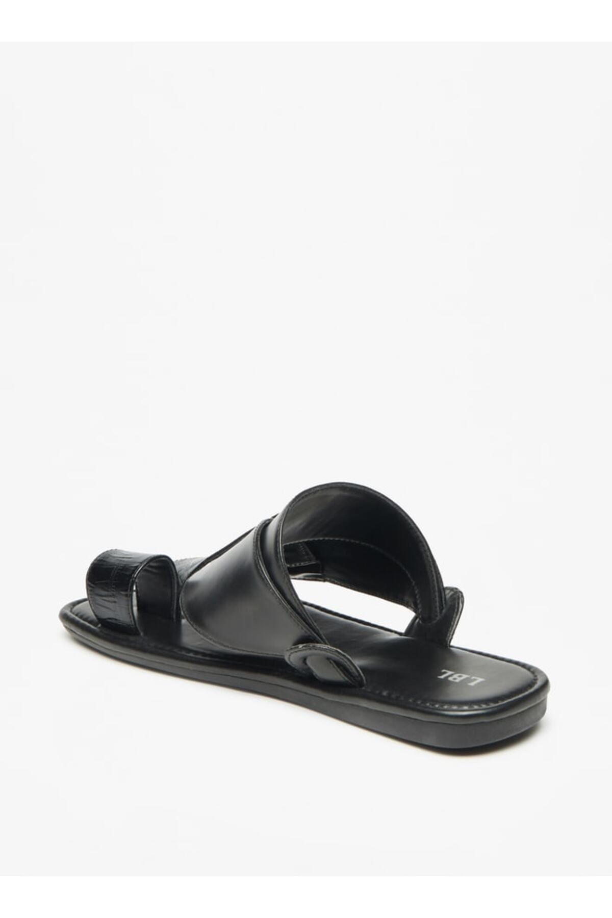 LBL by Shoexpress-Textured Slip-On Arabic Sandals with Toe Loop 3