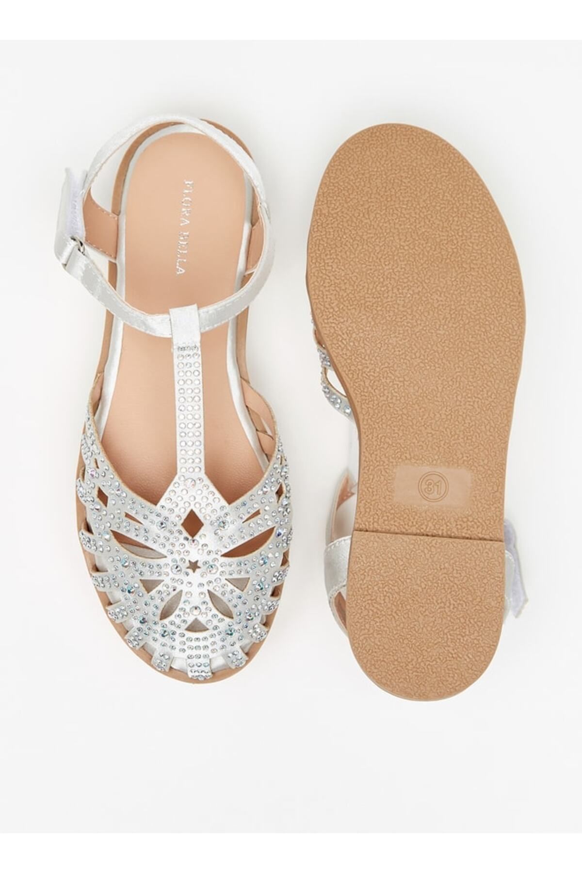 Flora Bella by Shoexpress-Embellished Sandals with Hook and Loop Closure 4