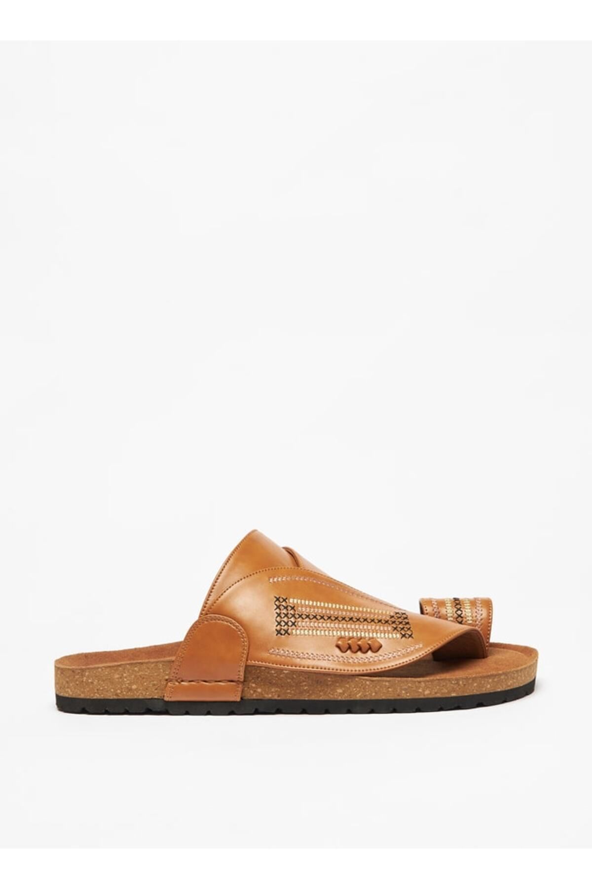 Al Waha-Textured Slip-On Arabic Sandals with Toe Loop Detail 3