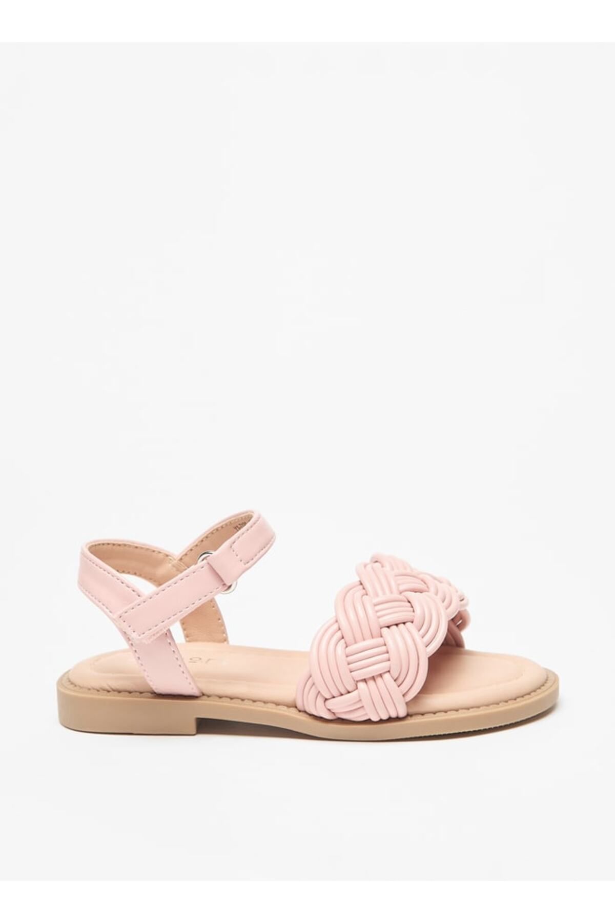 Juniors-Textured Sandals with Hook and Loop Closure 3