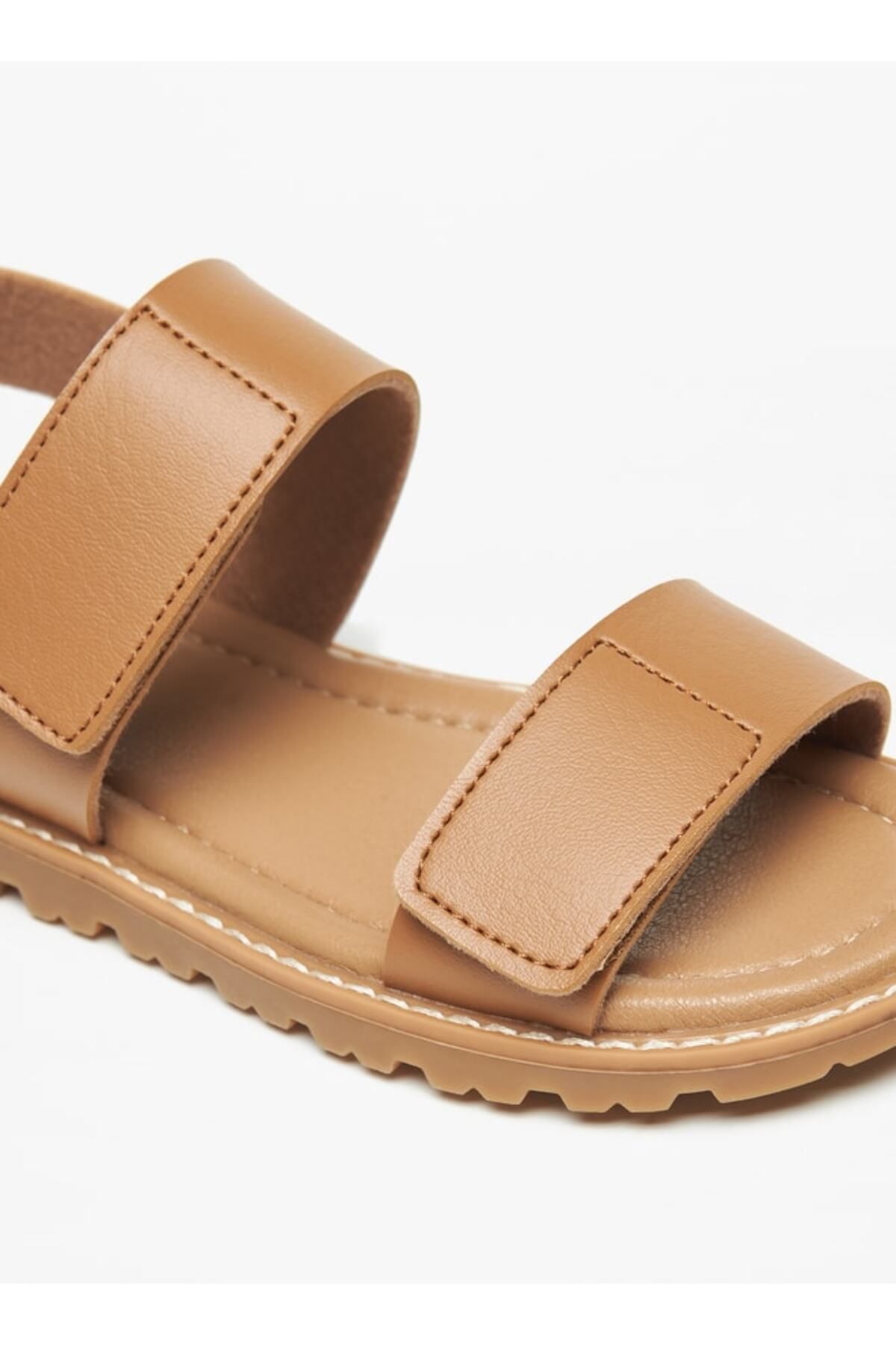 Mister Duchini-Solid Sandals with Hook and Loop Closure 5