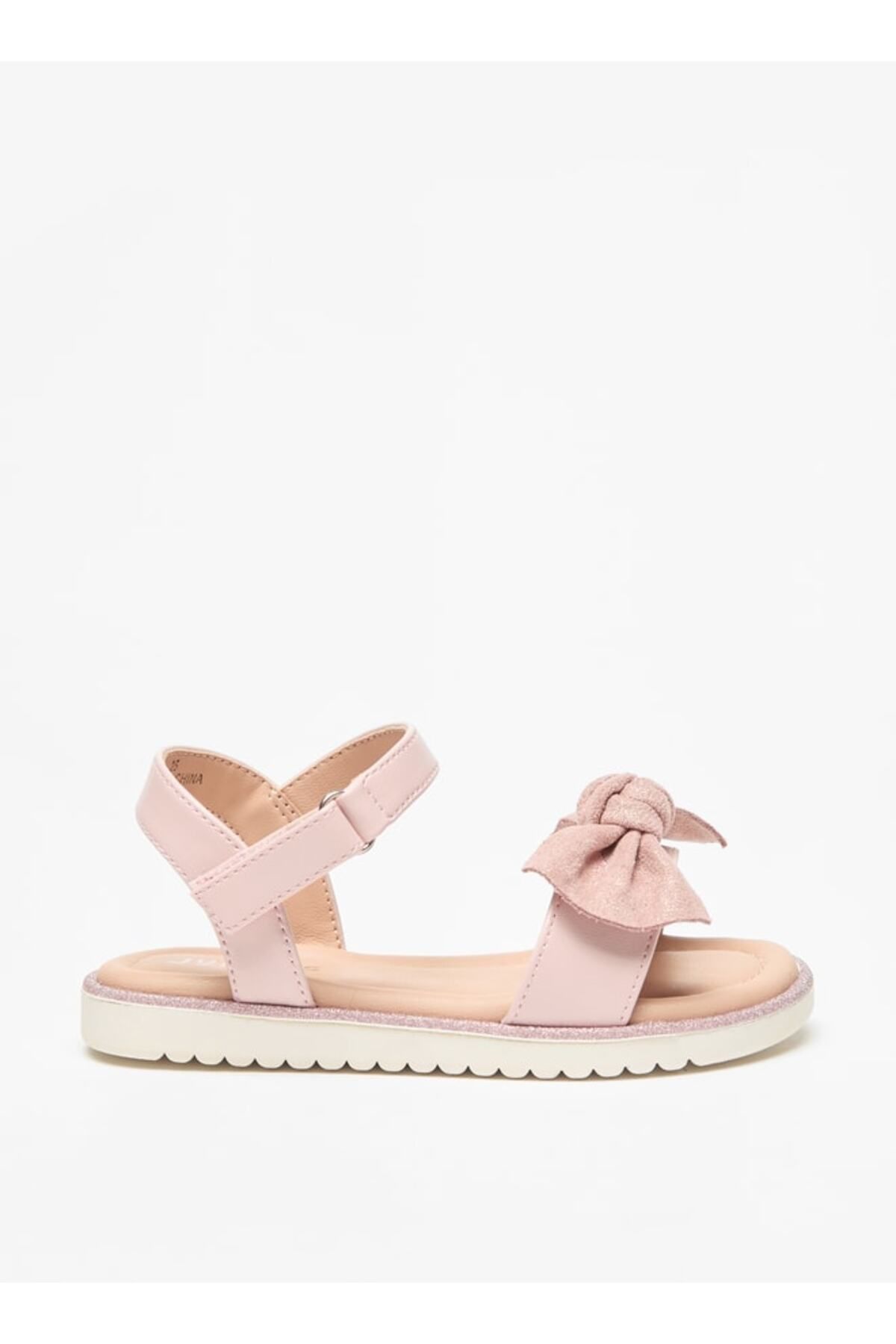 Juniors-Bow Detail Sandals with Hook and Loop Closure 3