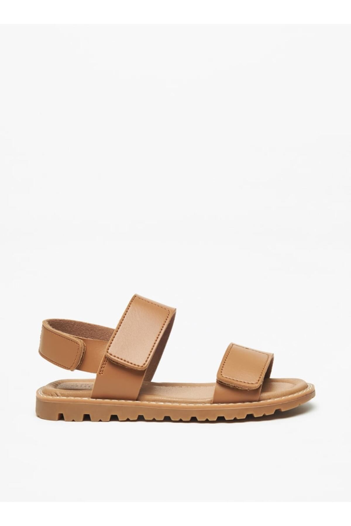 Mister Duchini-Solid Sandals with Hook and Loop Closure 3