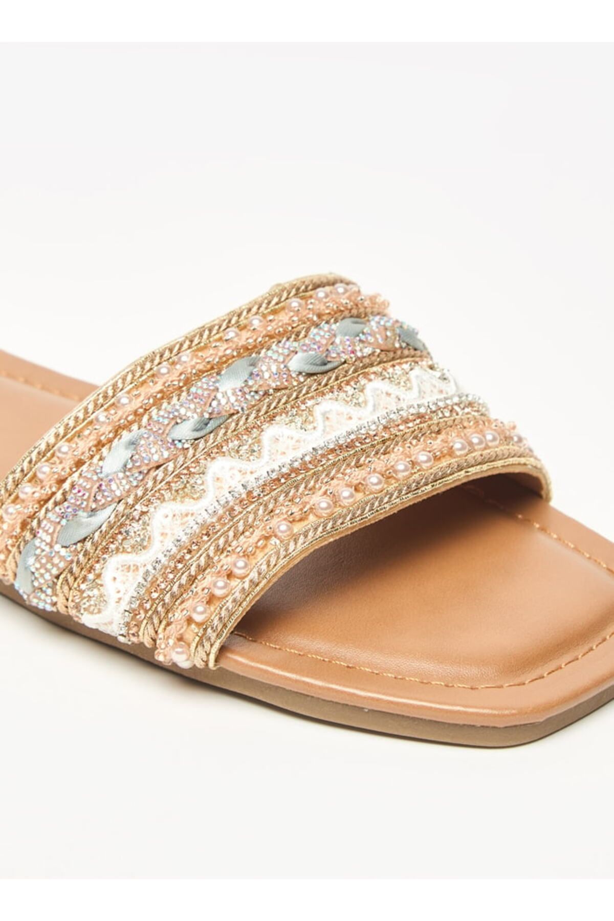 Celeste-Embellished Open Toe Slip-On Sandals 5