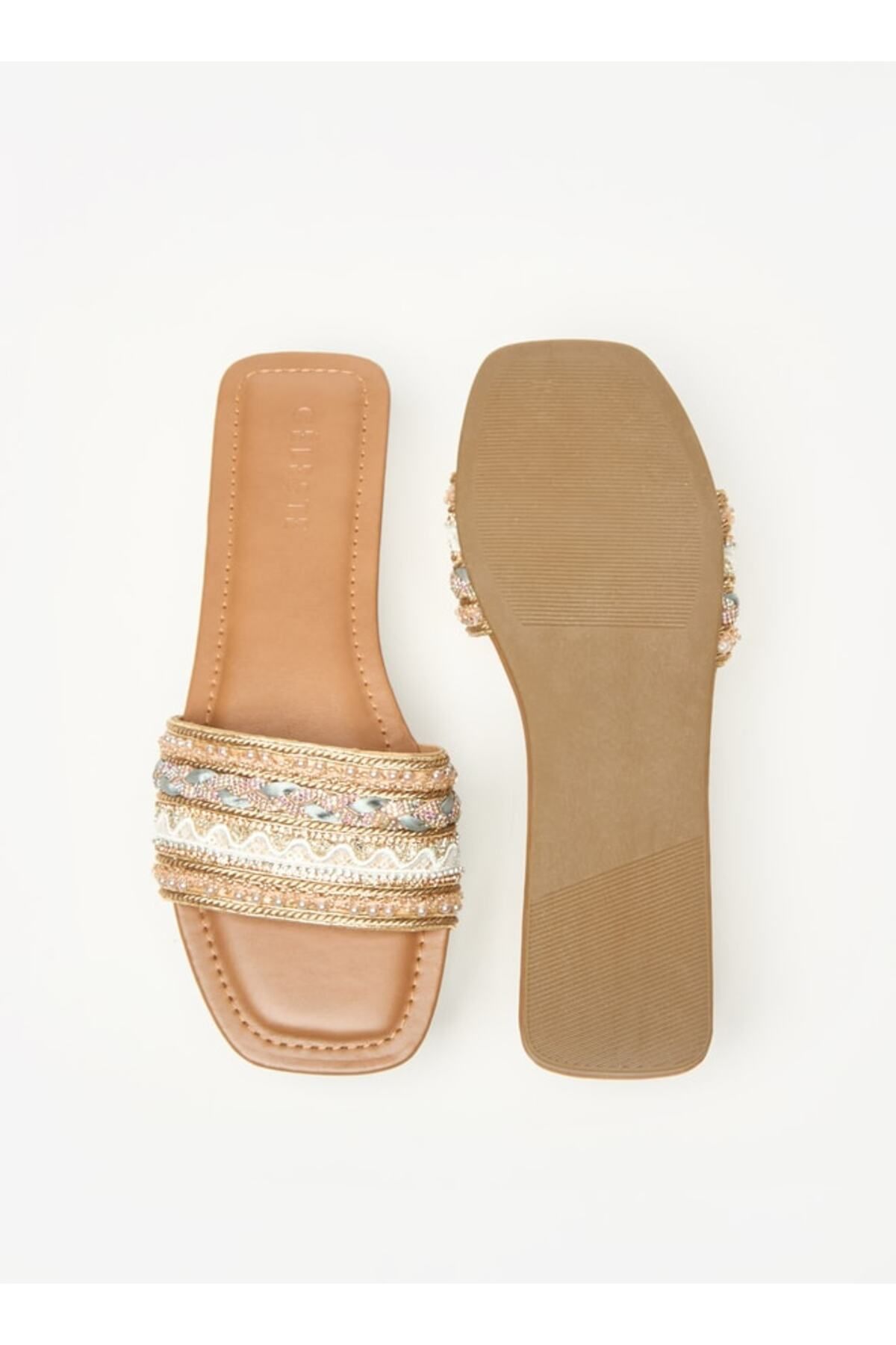 Celeste-Embellished Open Toe Slip-On Sandals 4