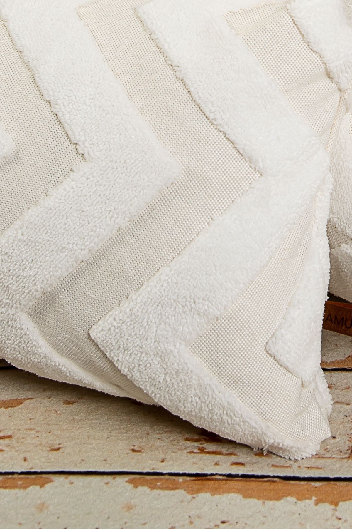 HAMUR-Bohemian Special Design Punch Punch Pattern Decorative Rectangular Throw Pillow Cover Line Ecru 2
