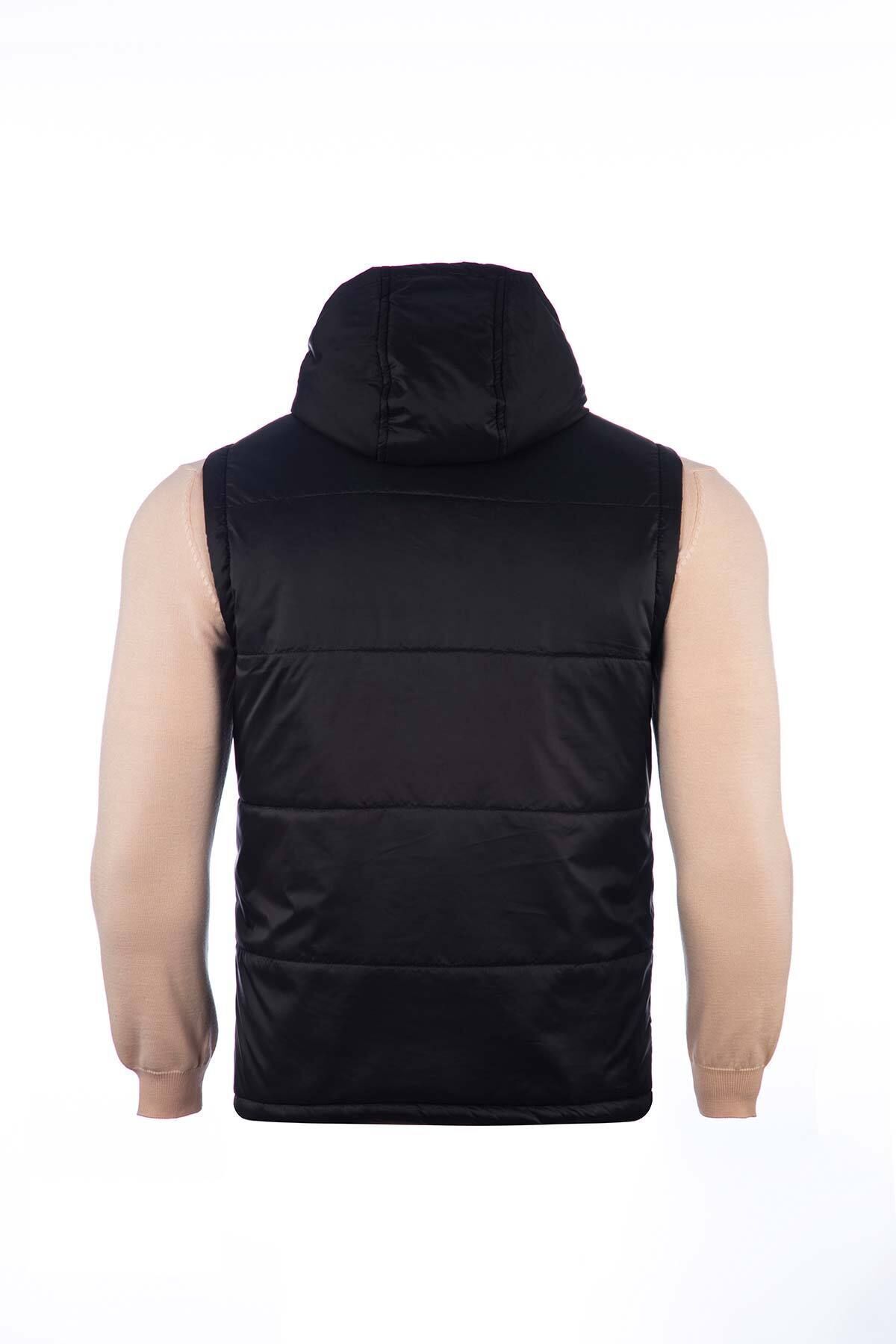 Tony Montana-Classic Pattern Hooded Puffer Vest 3