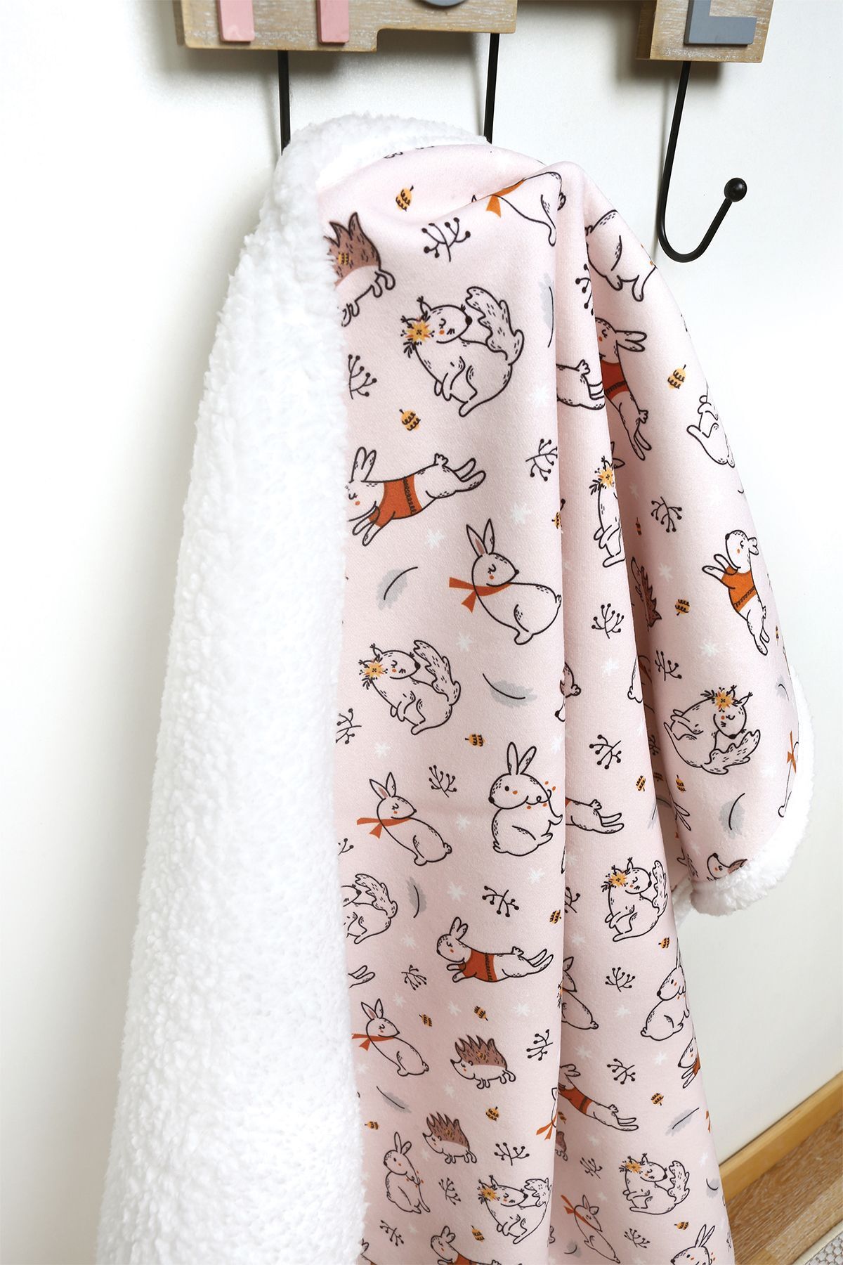HAMUR-Fluffy Baby Blanket 80x100 Cm Tavs Powder Sheep Hair Blanket 4