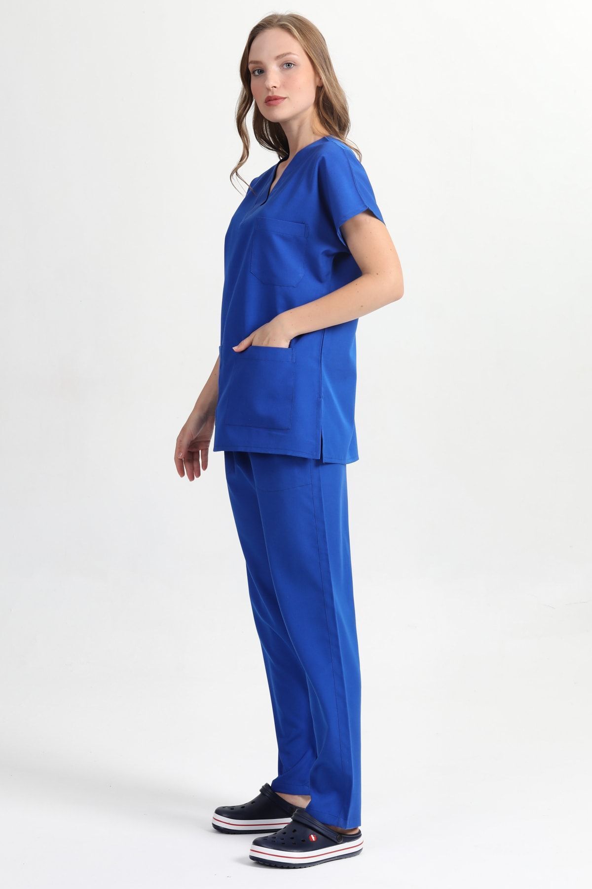 BAŞAK Set De Jerseu Pentru Asistentă Și Doctor Unisex Din Bumbac Din Lycra - Uniformă De Spital - S