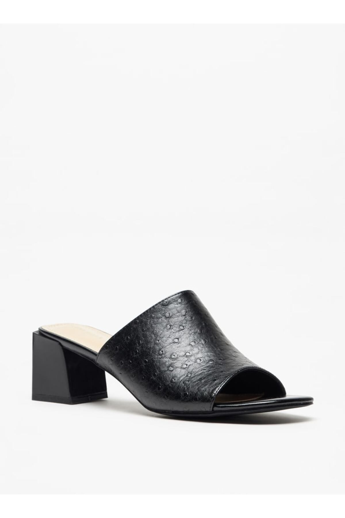 Flora Bella by Shoexpress-Textured Slip-On Sandals with Block Heels 1