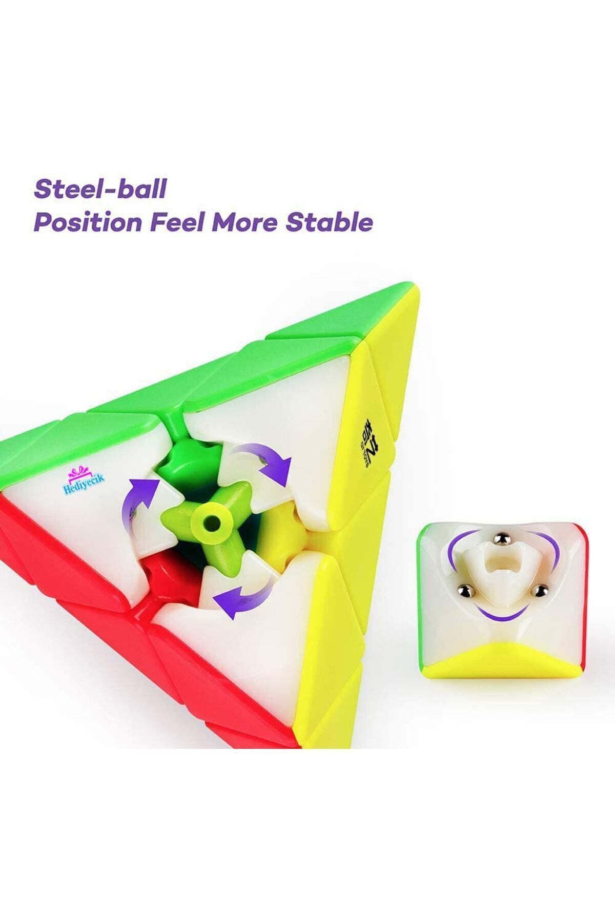 hediyecik-Qiyi Qiming S2 Pyraminx Intelligence Cube Rubik's Cube Non-Sticky 5