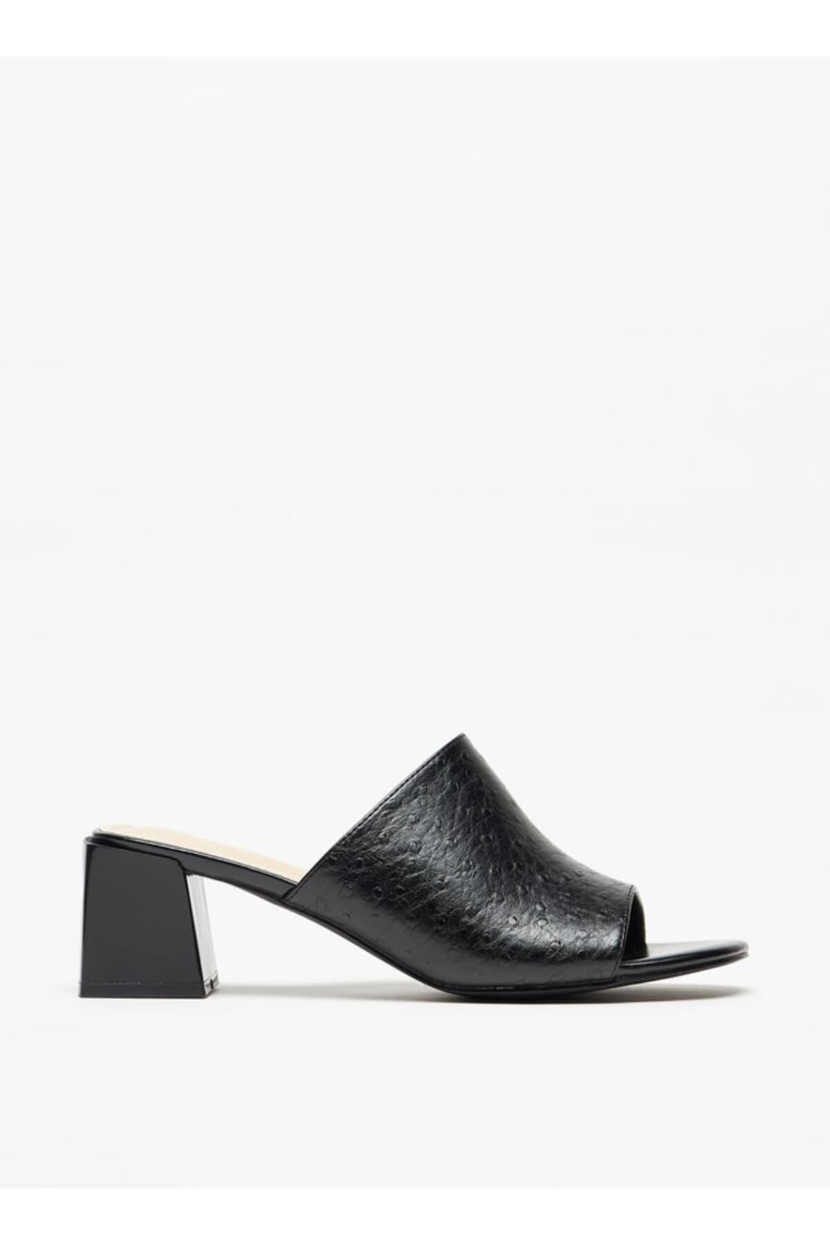 Flora Bella by Shoexpress-Textured Slip-On Sandals with Block Heels 3