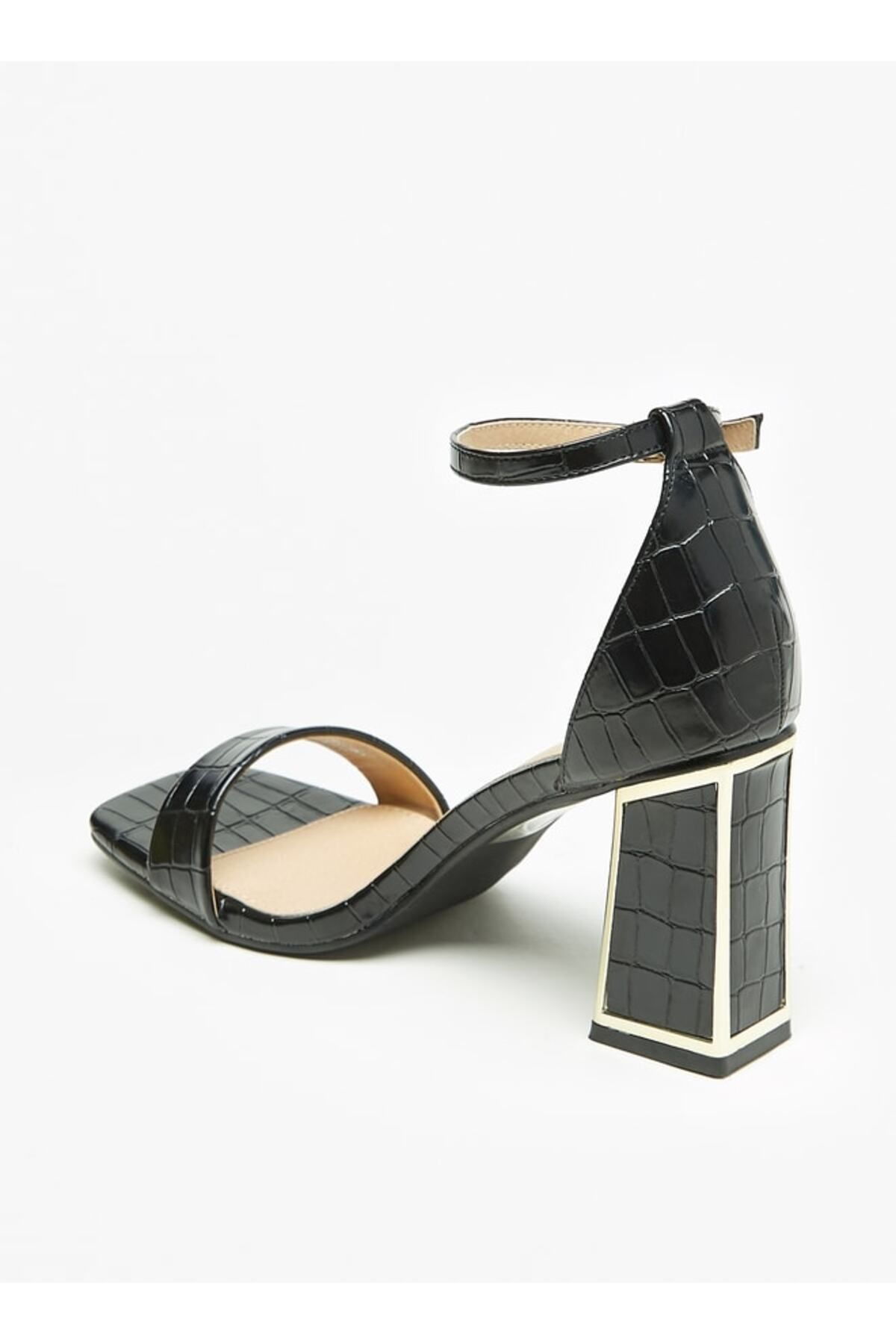 Flora Bella by Shoexpress-Textured Ankle Strap Sandals with Block Heels 2