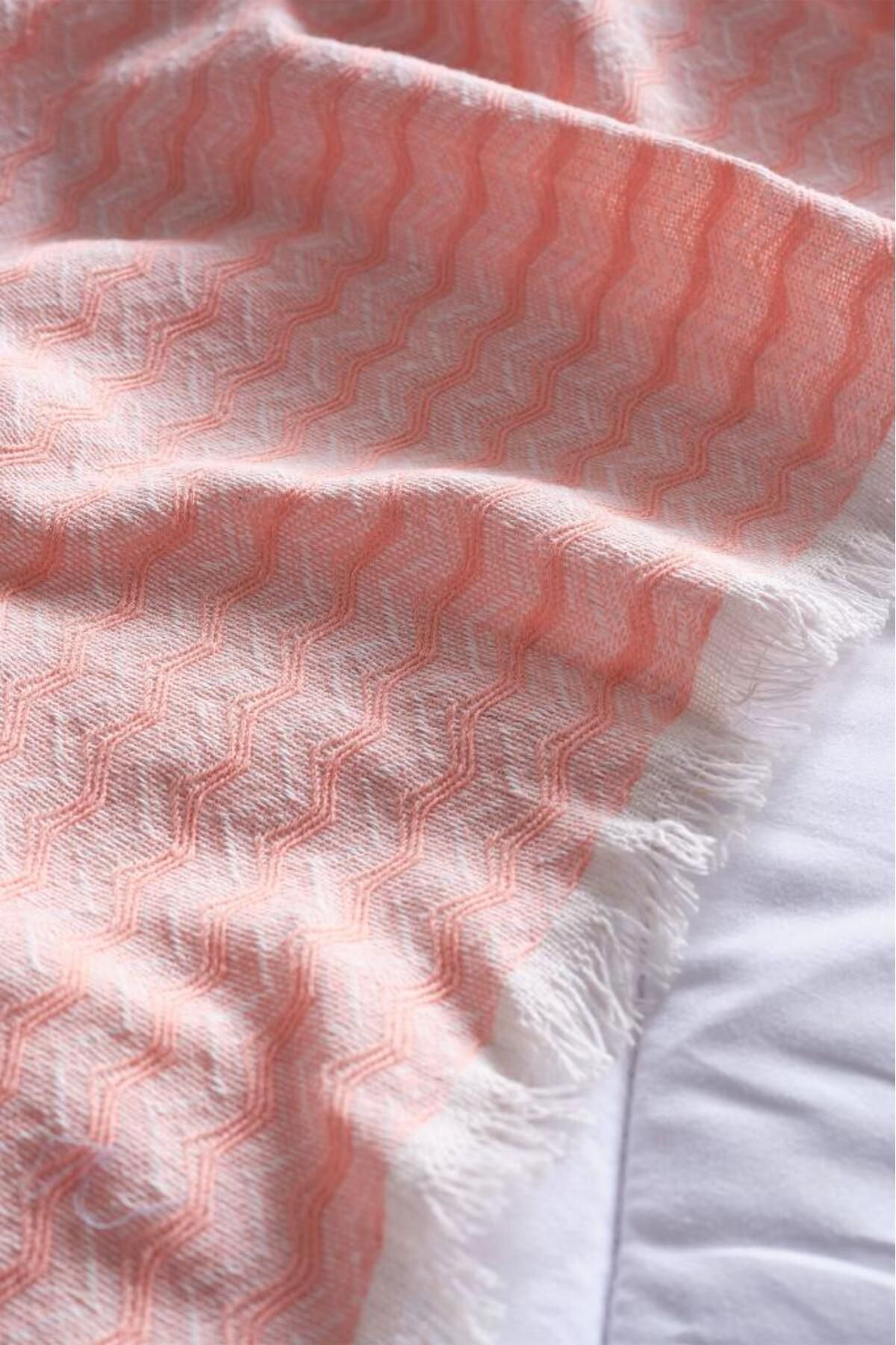 Miabella Home-Pike Double, Summer Pike 100% bumbac, cuvertură de pat dublă, cu ciucuri pe margine, moale 5