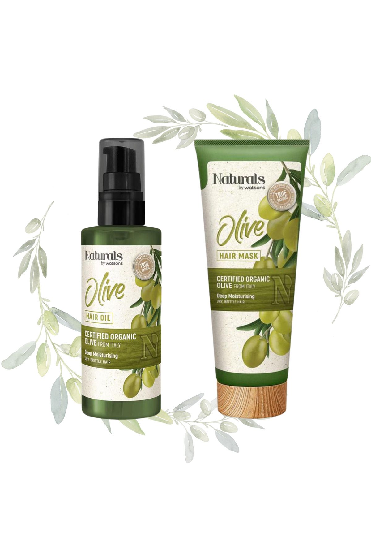 روغن زیتون مراقبت از مو 100 میلی لیتر - ماسک مو 200 میلی لیتری ست 2 تایی Naturals By Watsons