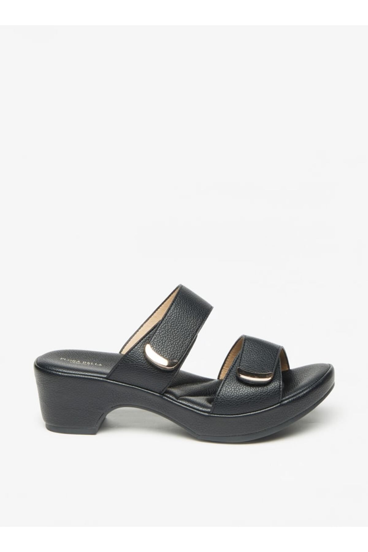 Flora Bella by Shoexpress-Textured Slip-On Sandals with Block Heels 2