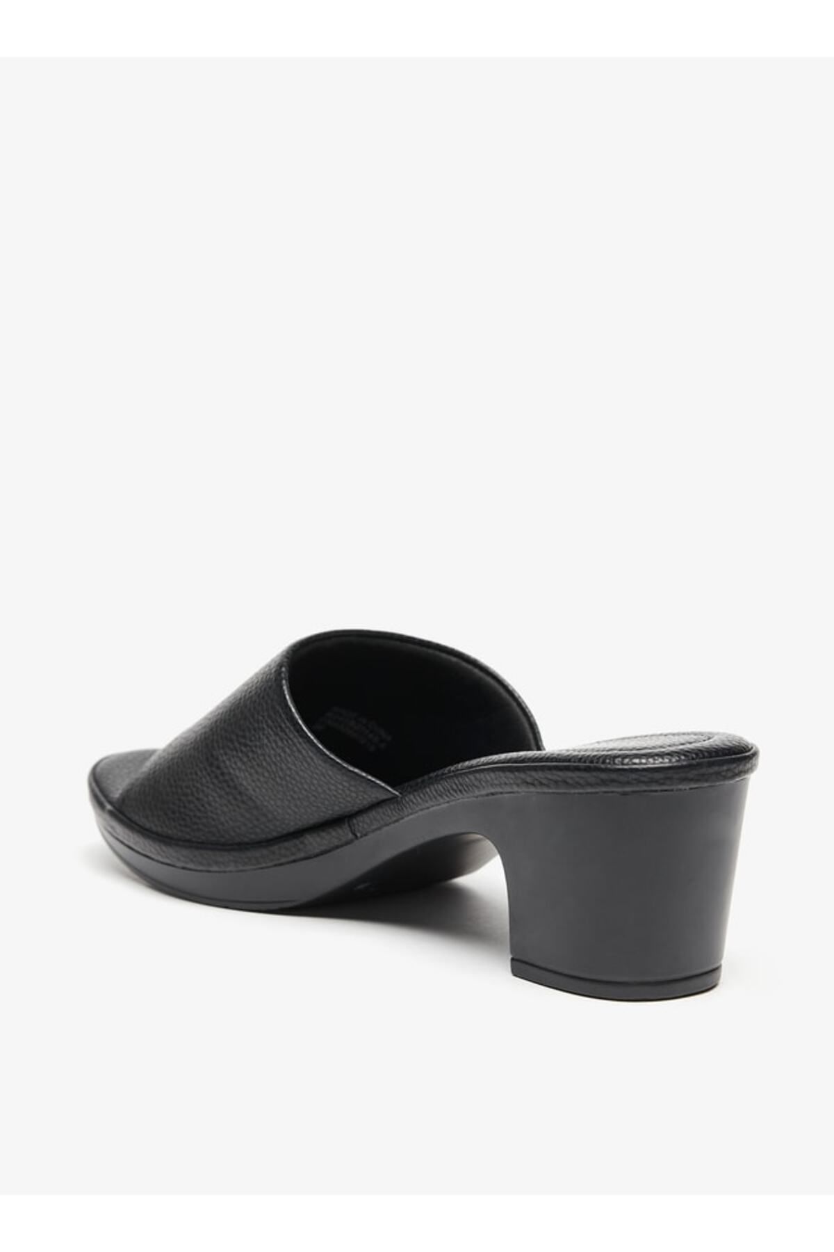 Flora Bella by Shoexpress-Textured Slip-On Sandals with Block Heels 2
