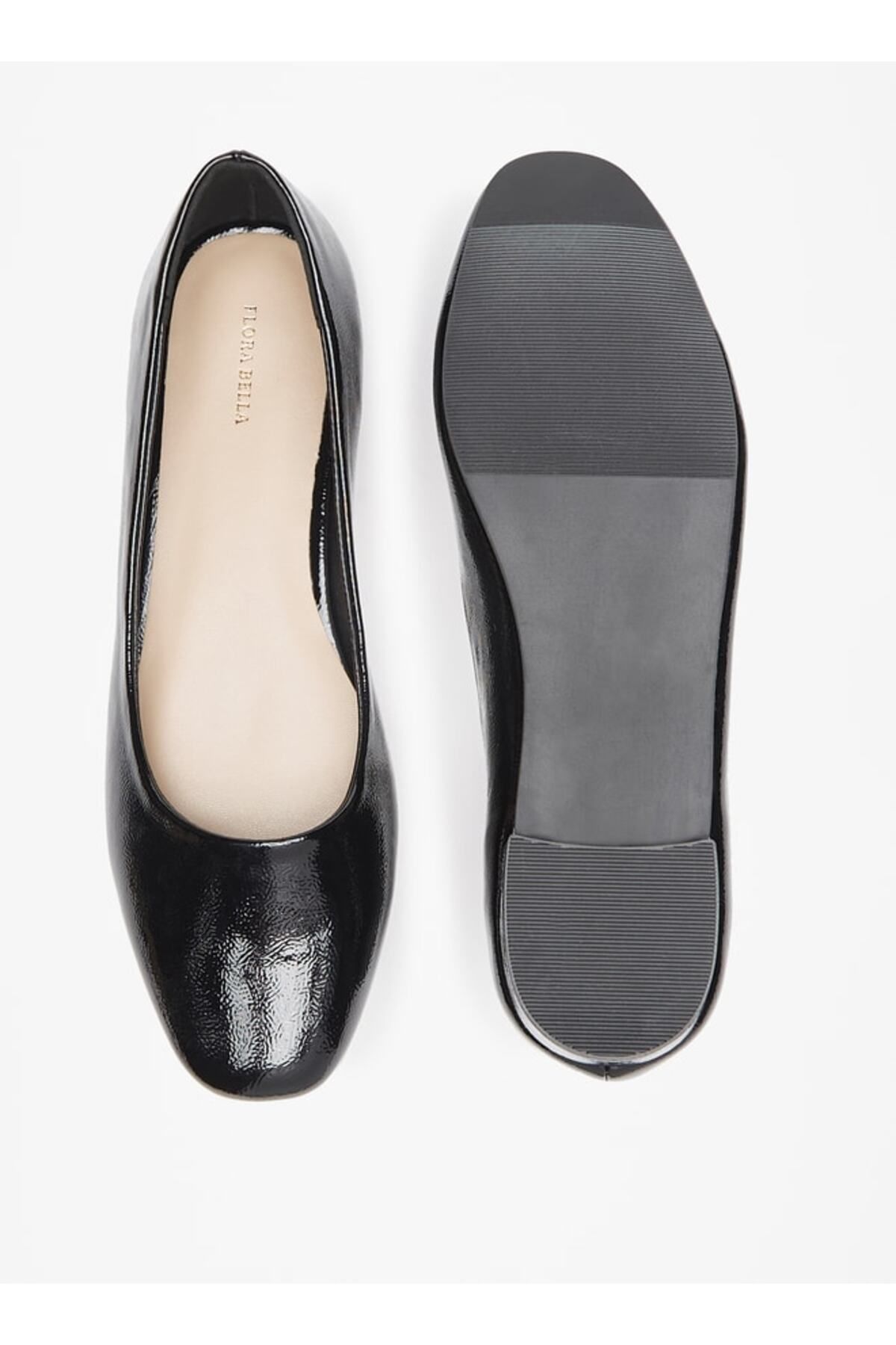 Flora Bella by Shoexpress-Textured Slip-On Ballerina Shoes with Block Heels 4