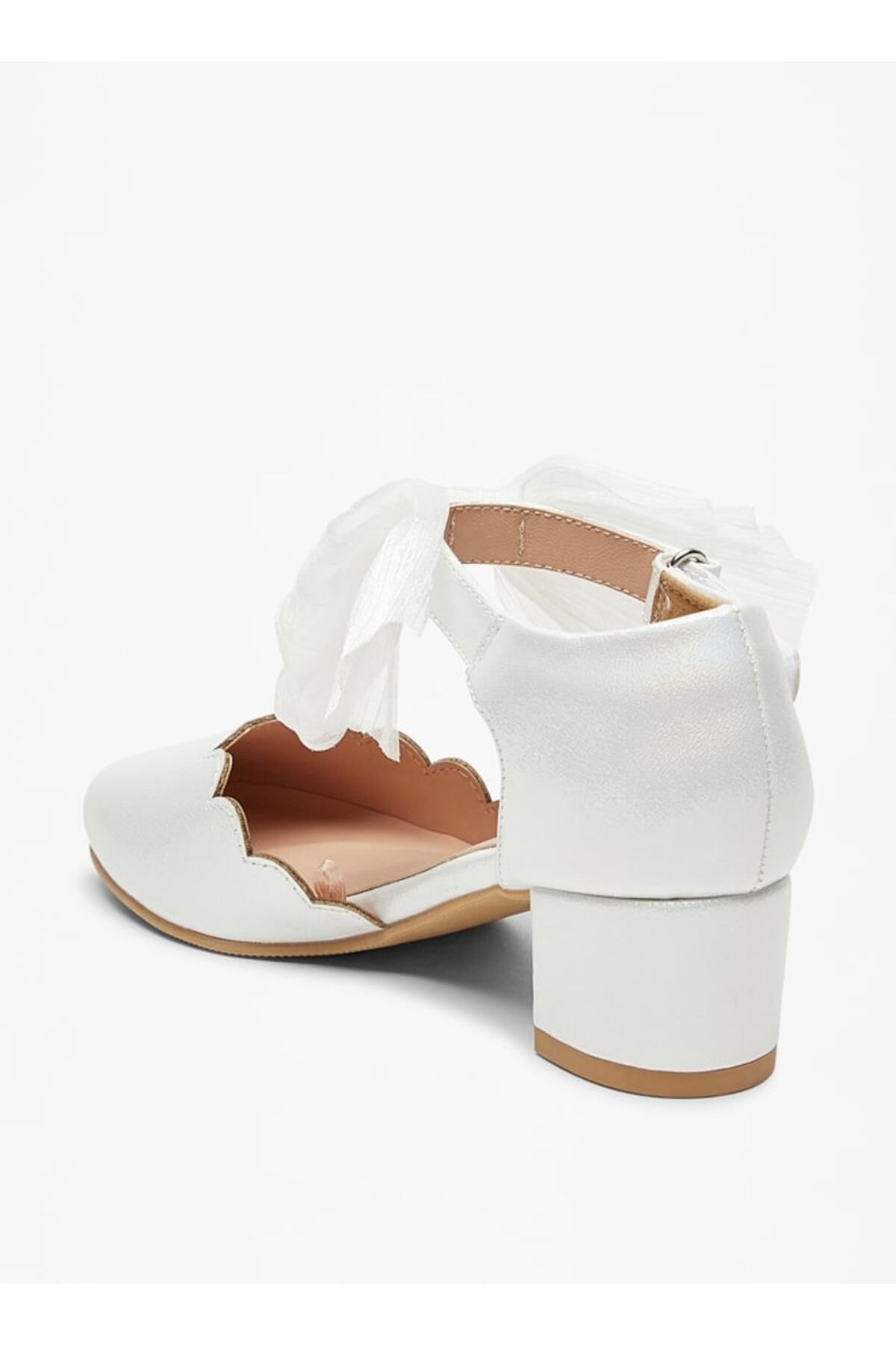 Celeste-Girls' Solid Bow Embellished Block Heel Shoes with Hook and Loop Closure 2