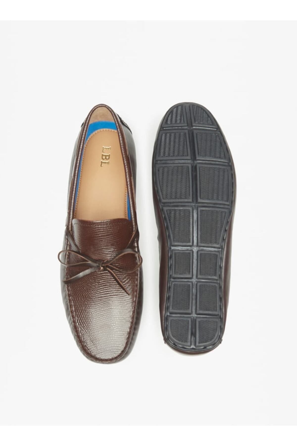 LBL by Shoexpress-Textured Slip-On Moccasins with Bow Detail 4