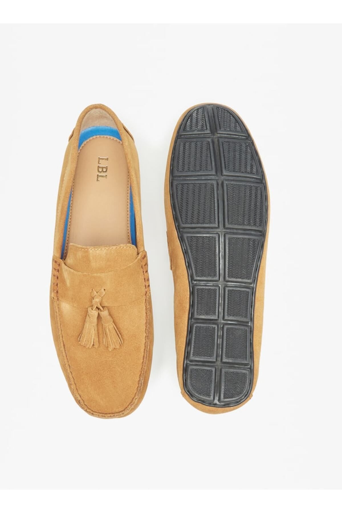 LBL by Shoexpress-Solid Slip-On Moccasins with Tassel Detail 4