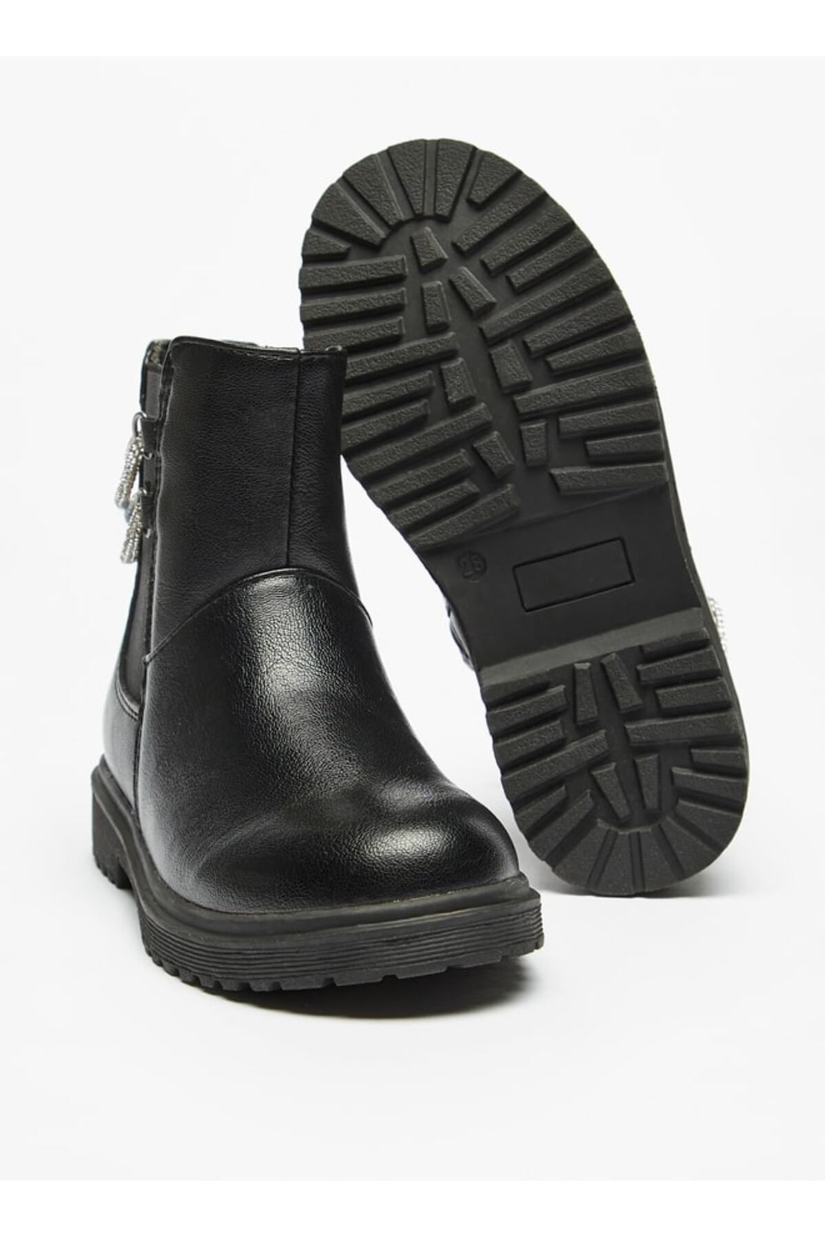 Juniors-String Accent High Cut Boots with Zip Closure 4