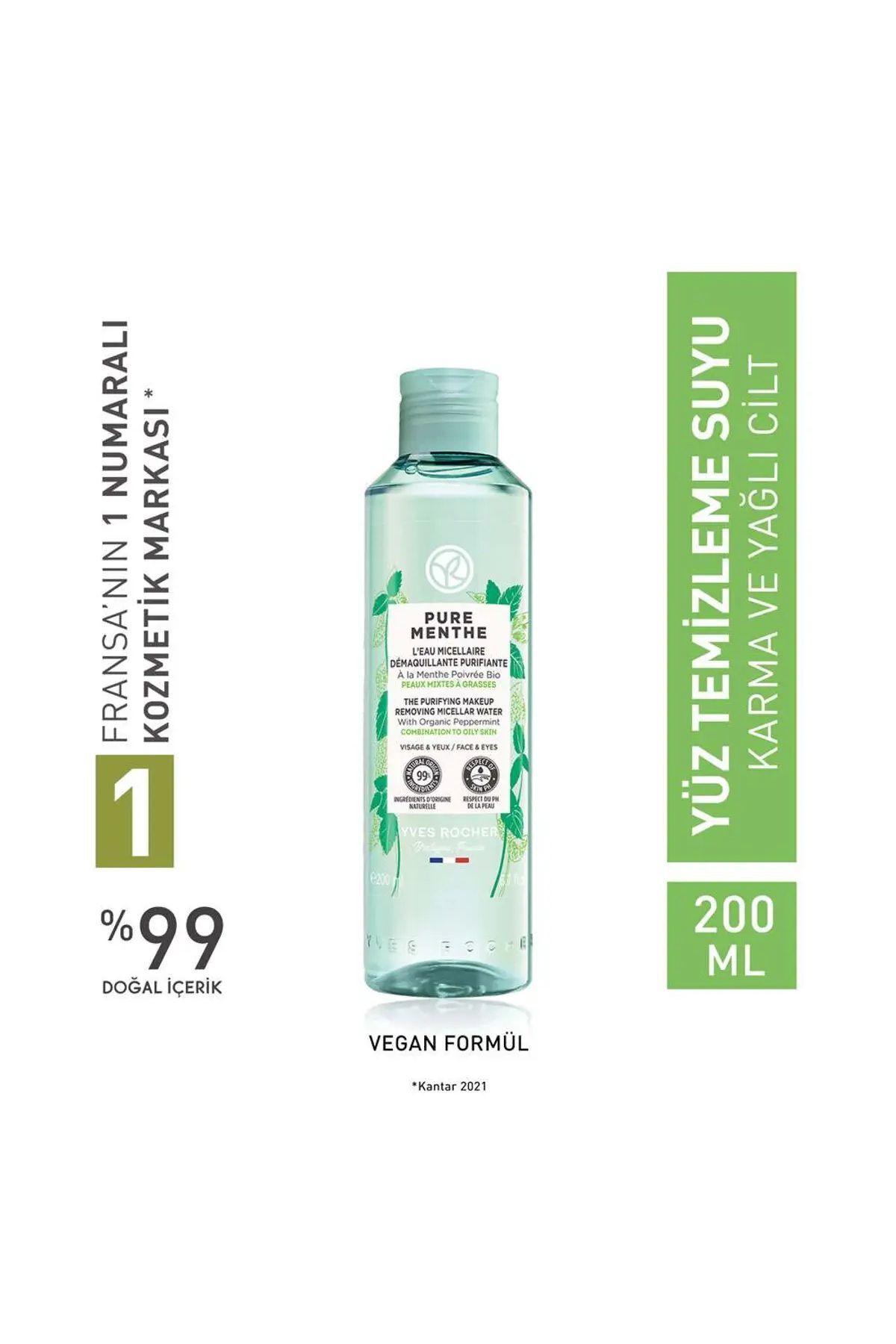 Yves Rocher Pure Menthe Miseler Su Karma ve Yağlı Cilt 200 ml - Carest Cosmetic