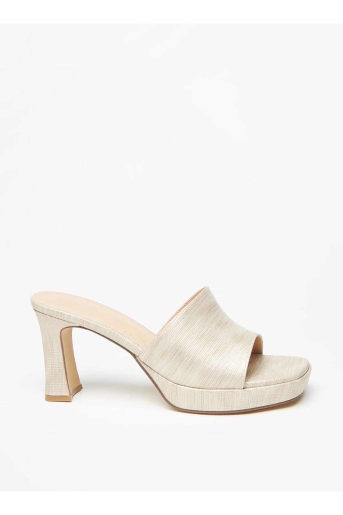 Flora Bella by Shoexpress-Textured Slip-On Sandals with Block Heels 2