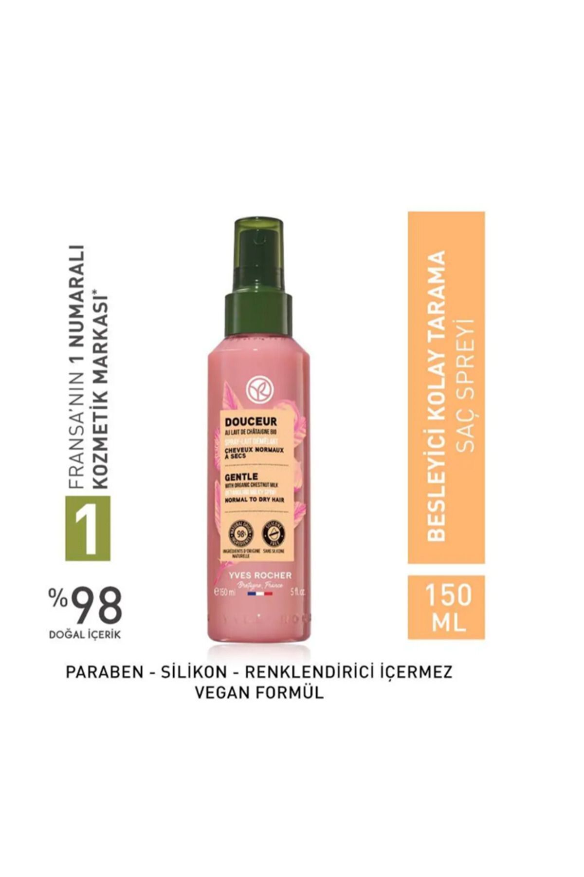 Douceur Easy Hair Combing Spray Organic Chestnut Milk 150 ML - Carest Cosmetic