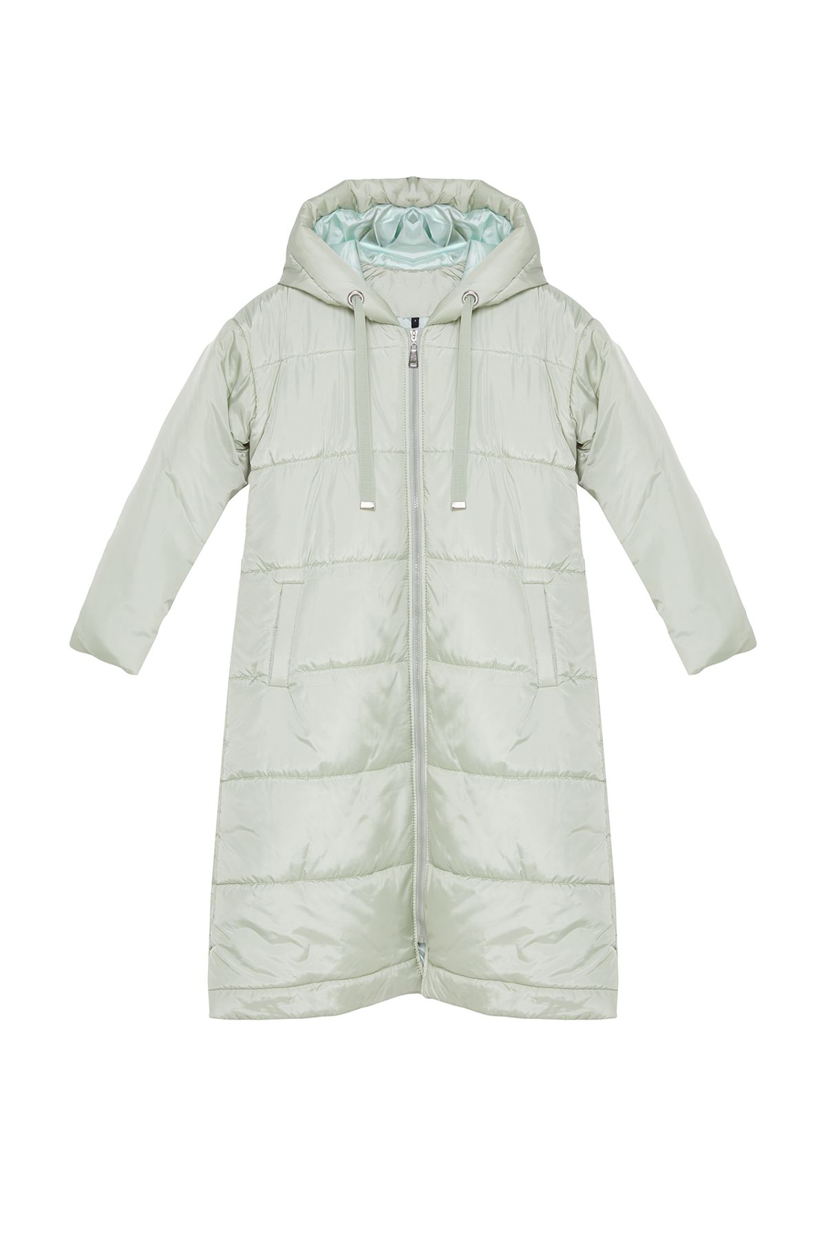 Trendyol Collection-Mintfarbener, wasserabweisender Puffmantel mit Kapuze TWOAW24MO00136 6