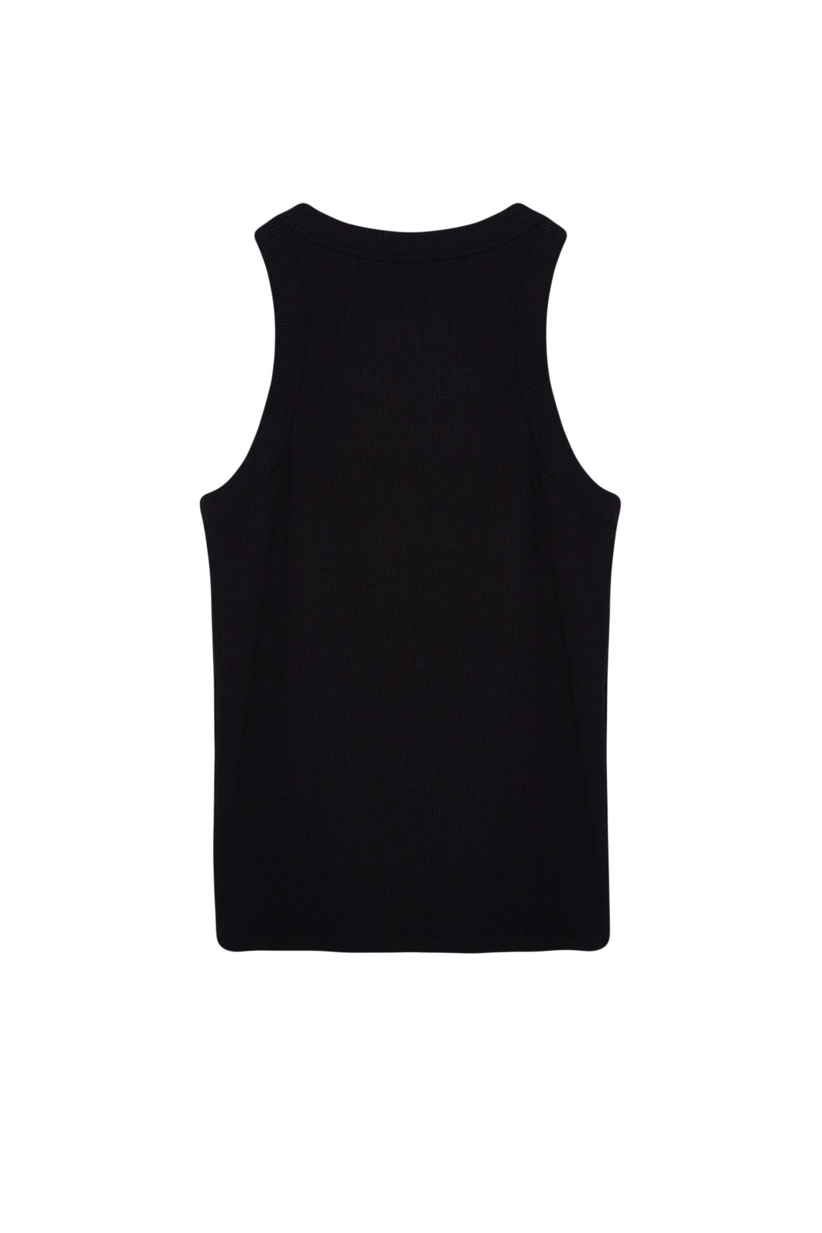 Trendyol Collection-Flexible Corded Black Halter Neck Undershirt - Regular Size TWOSS24AL00064 7