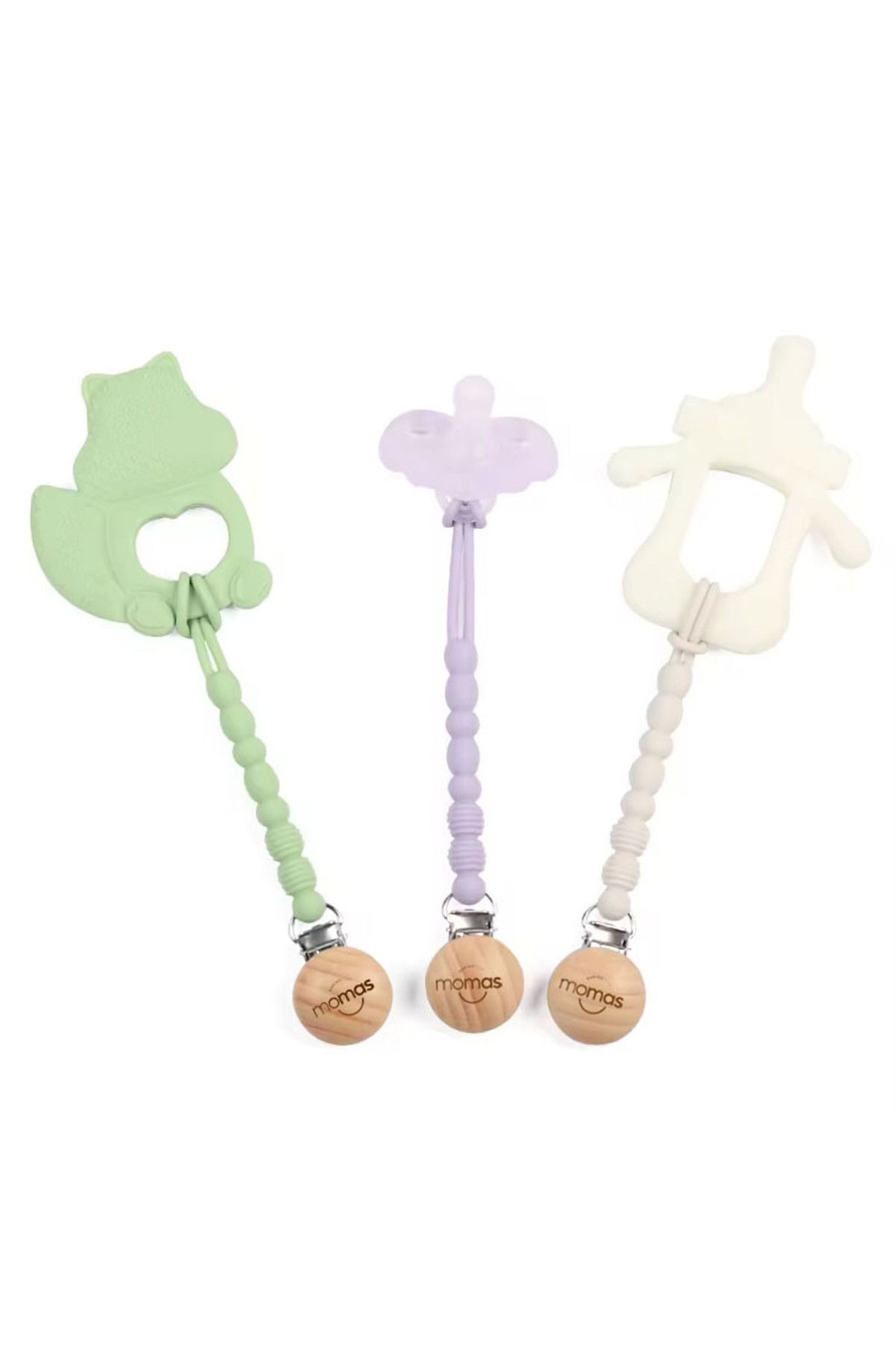 MOMAS-Blue Color Silicone Teether and Pacifier Strap 5