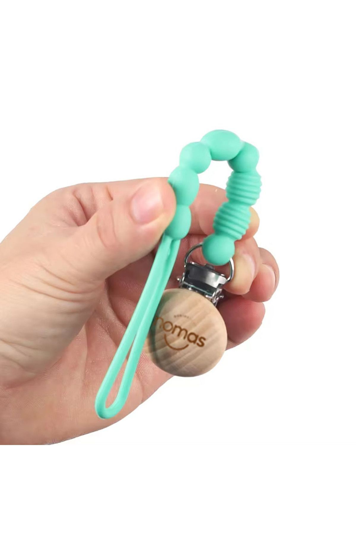 MOMAS-Blue Color Silicone Teether and Pacifier Strap 7