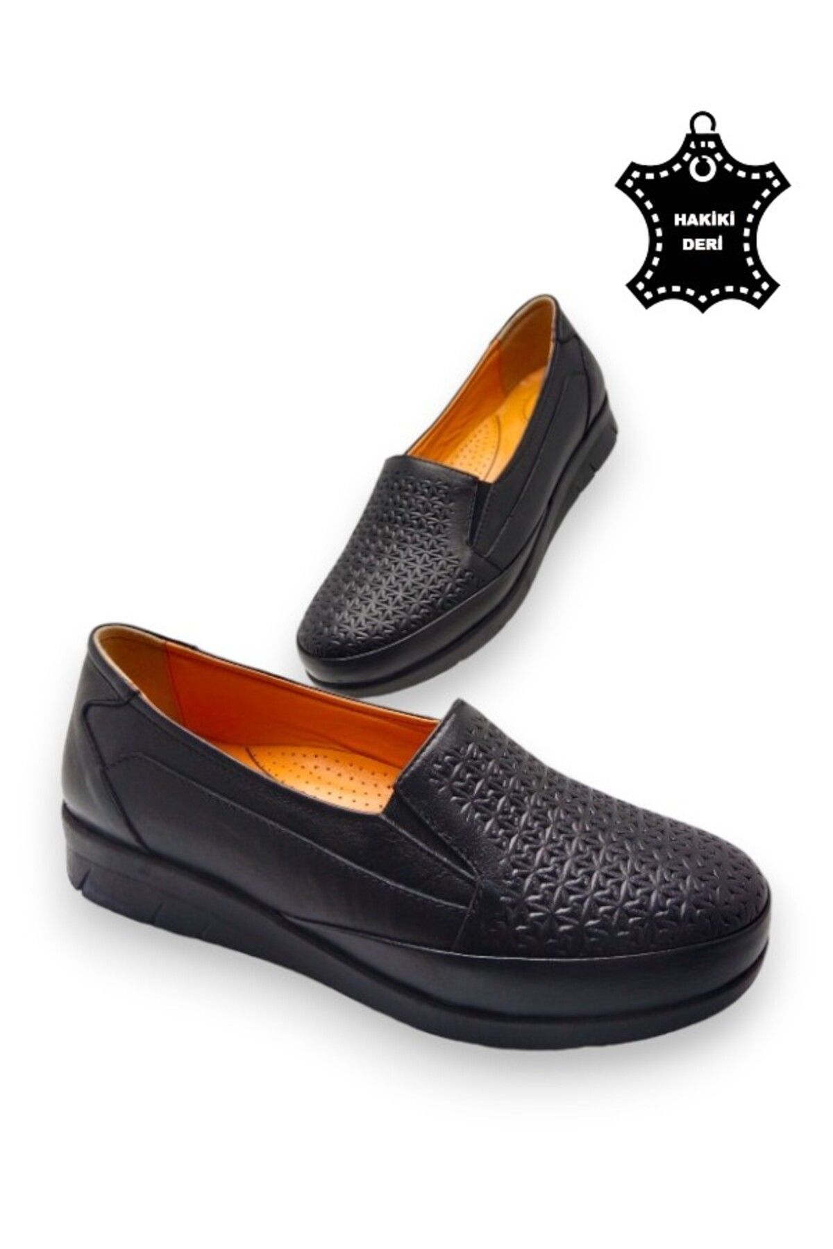 MAGIC SHOES-Černé boty z pravé kůže s plnou ortopedickou vložkou 3